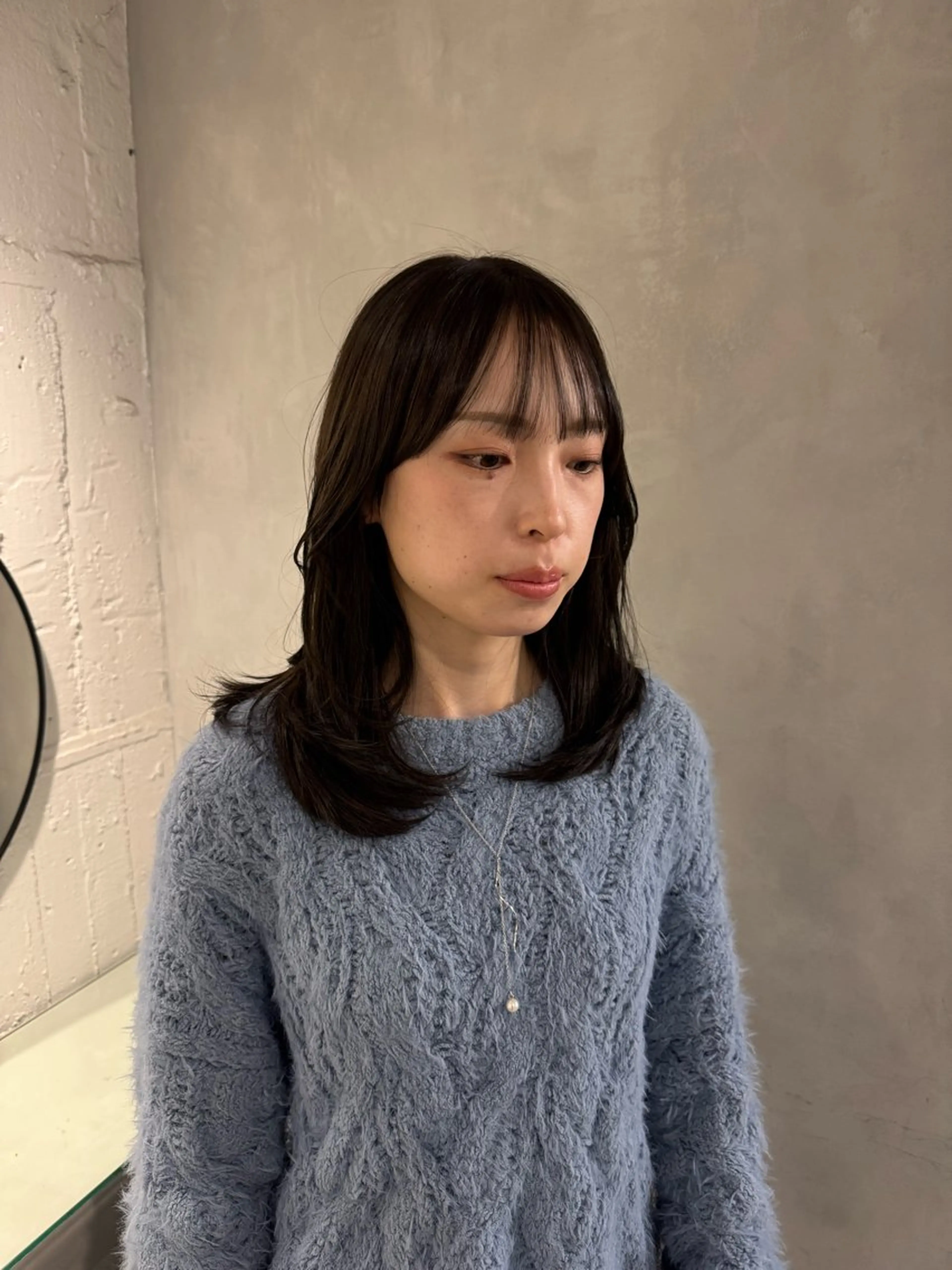 セミロング カット ヘアカラー トリートメント 顔周りカット・相談 レイヤーも◎しずくのヘアスタイル