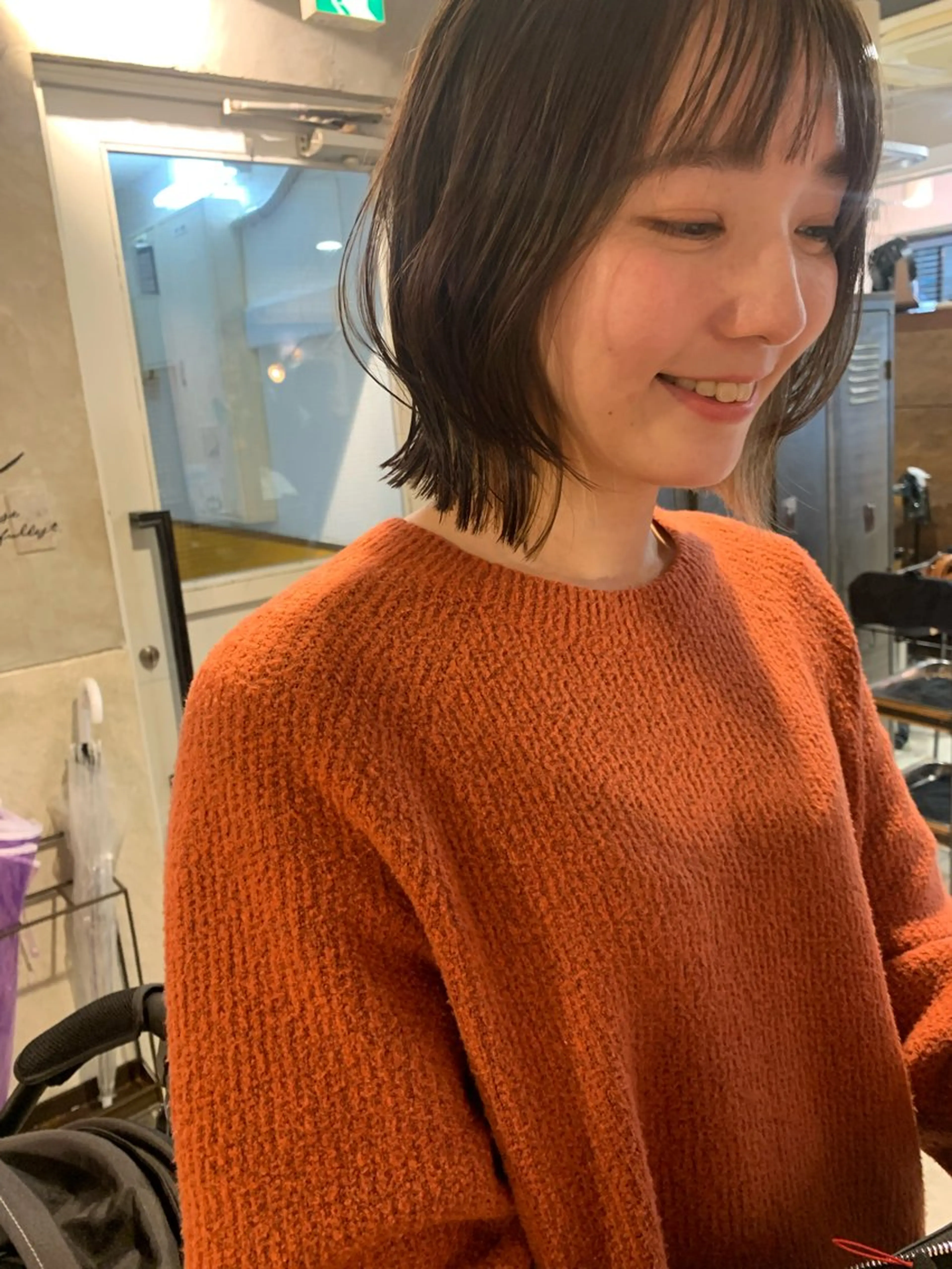 ミディアム カラー カット ヘアカラー トリートメント 落合 妙佳のヘアスタイル