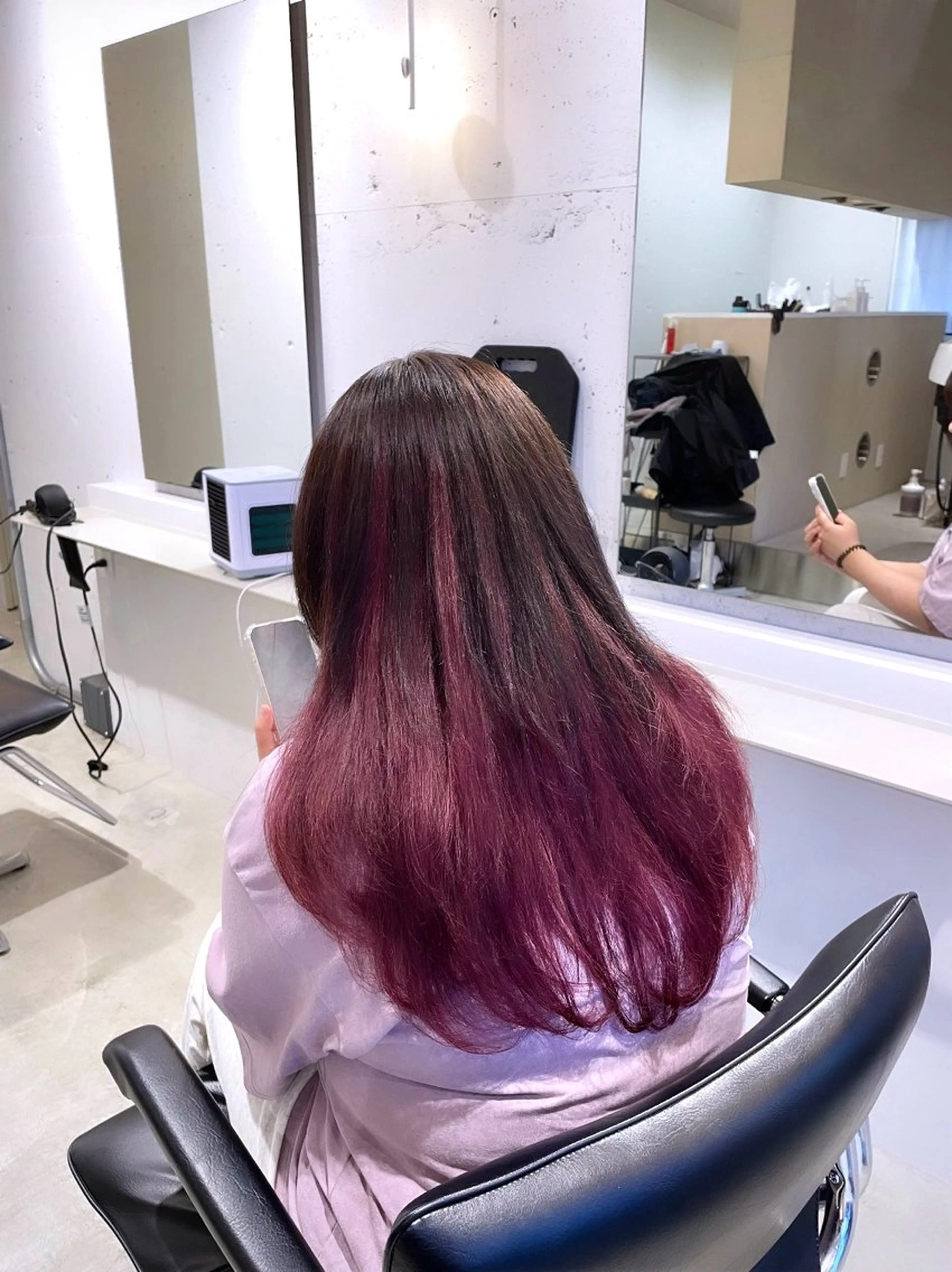 セミロング カラー tim hinaのヘアスタイル