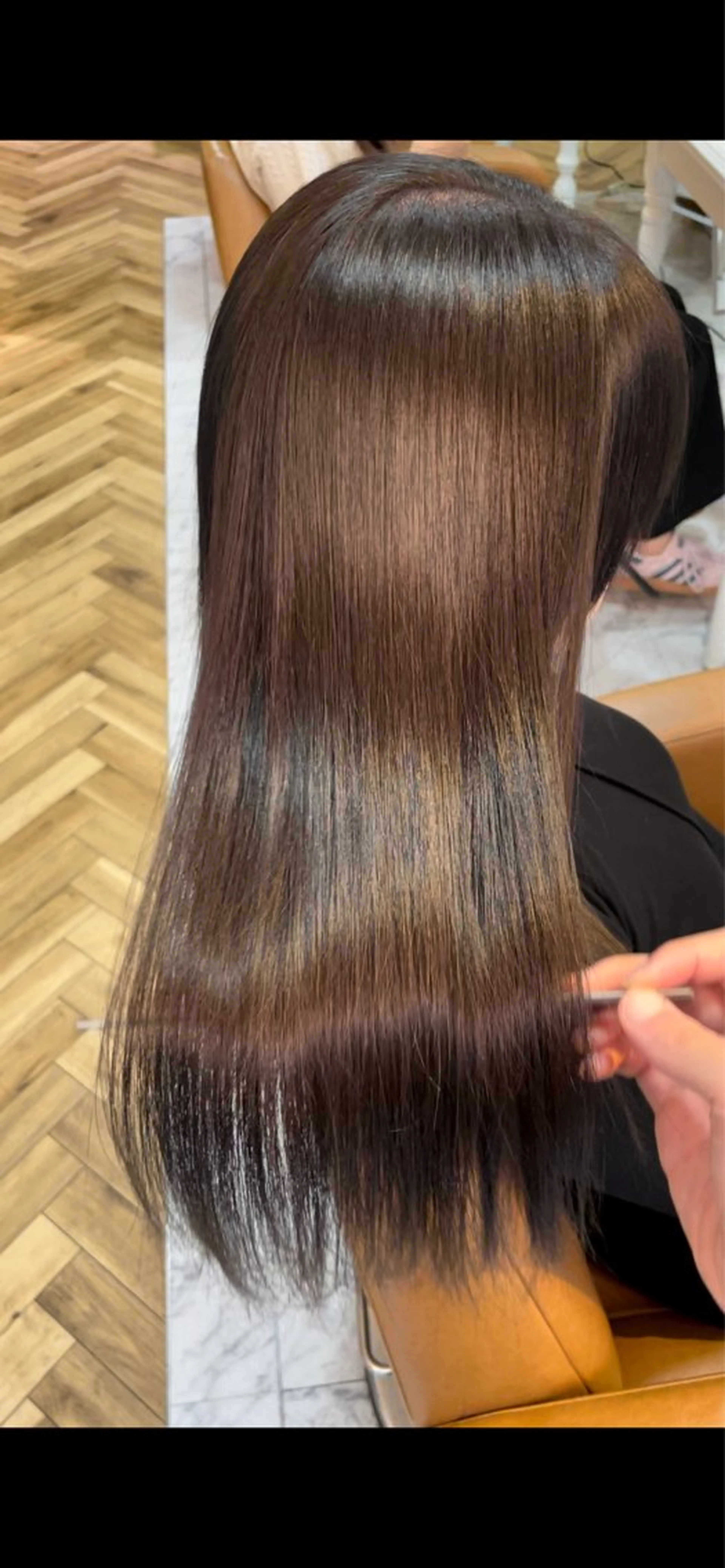 ロング 髪質改善 韓国風ヘア レイヤーカット 縮毛矯正 カット ヘアカラー 縮毛矯正 トリートメント 美髪縮毛矯正🤍 髪質改善/Shinaのヘアスタイル