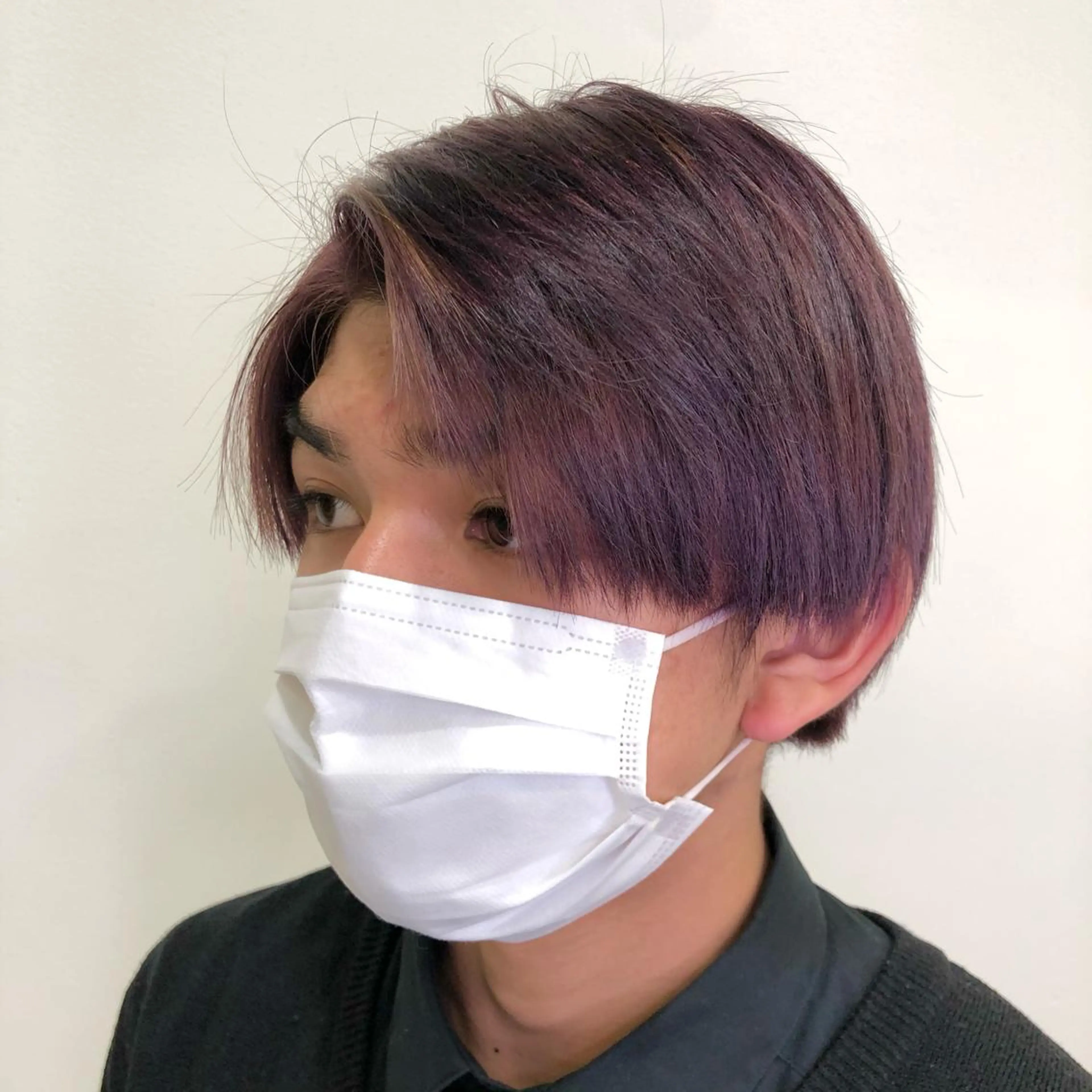 ショート カラー メンズ ラベンダーカラー チャンモリパーマ/韓 国/Minami🦋のヘアスタイル