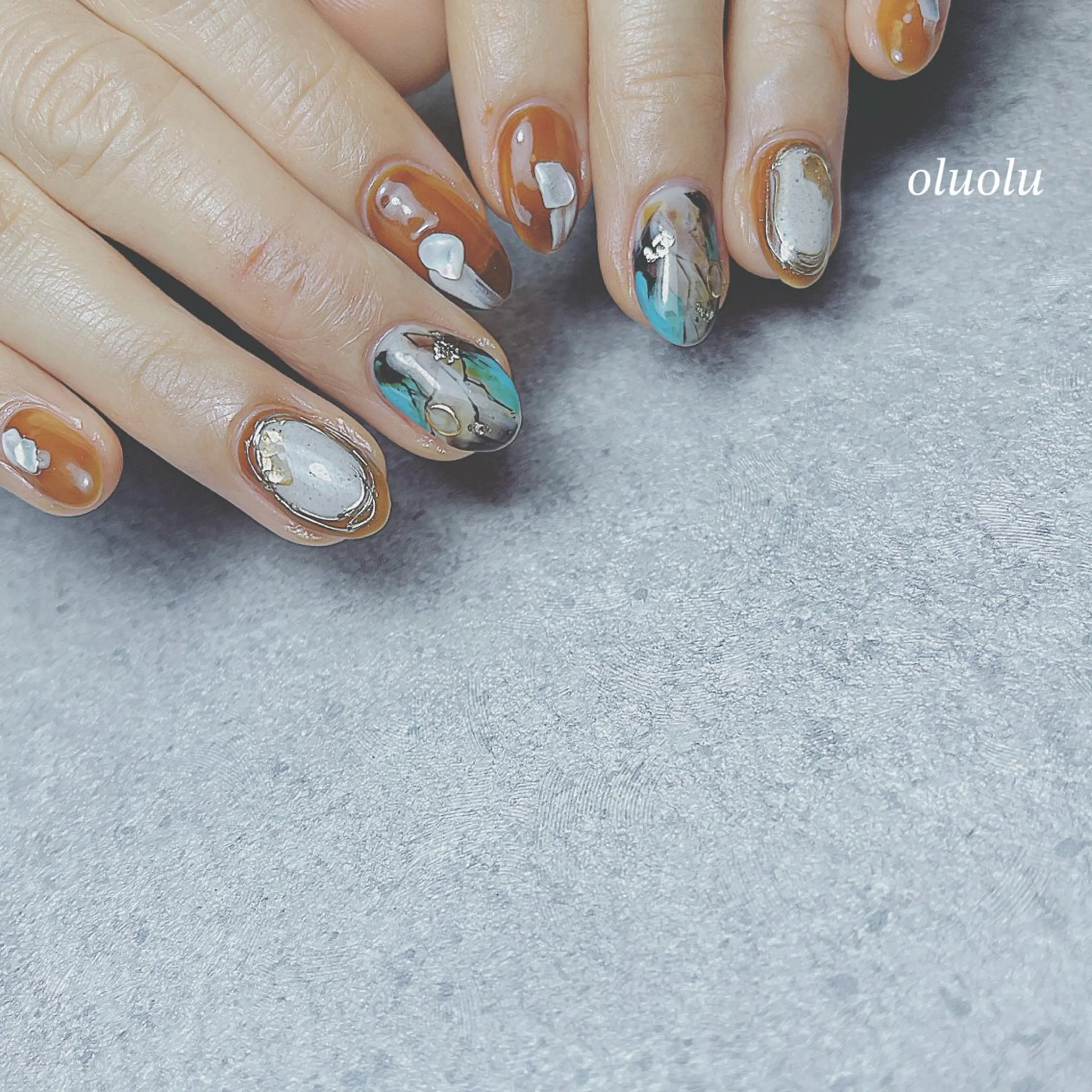 ネイル アートネイル フットネイル ジェルネイル ミラーネイル 持ち込み ハンドネイル 大村 紬華のネイルデザイン