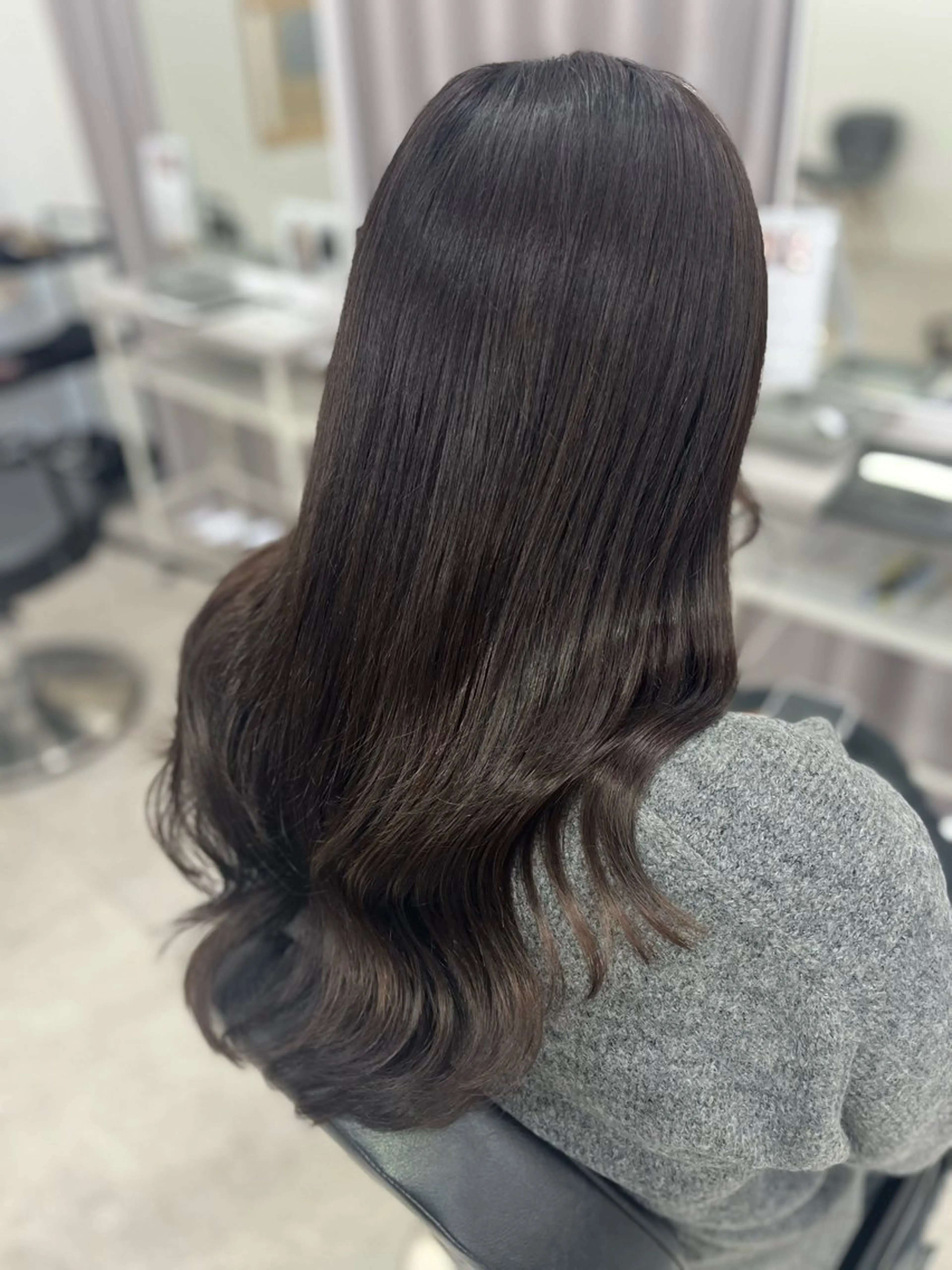 ロング カラー グレージュ ラベンダーカラー ラベンダーグレージュ ラベンダーグレー カット ヘアカラー トリートメント 🫧ぷる艶カラー🫧 Yuubi🦩のヘアスタイル