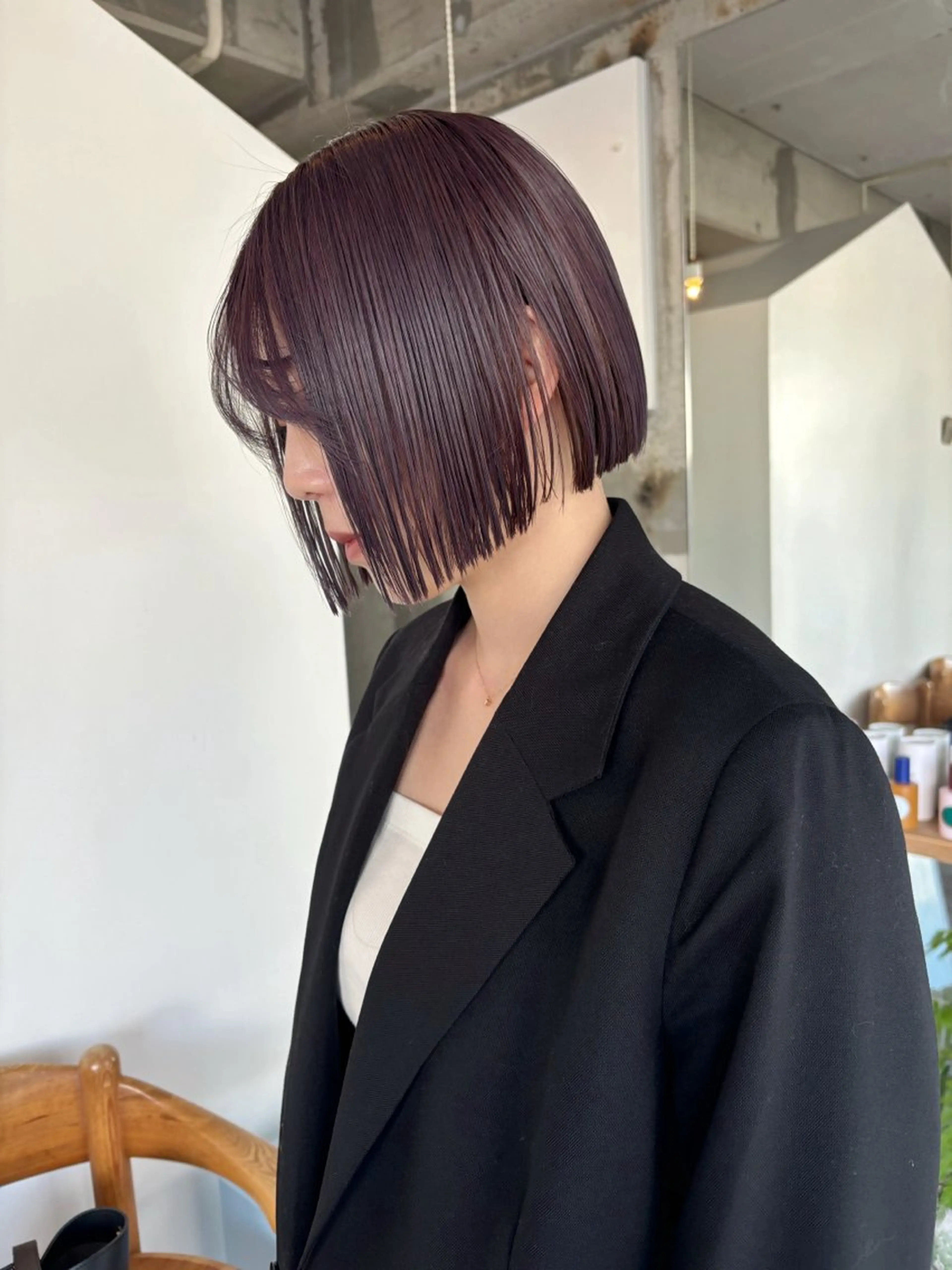 ミディアム カラー mirai/レイヤー ボブ/デザインのヘアスタイル