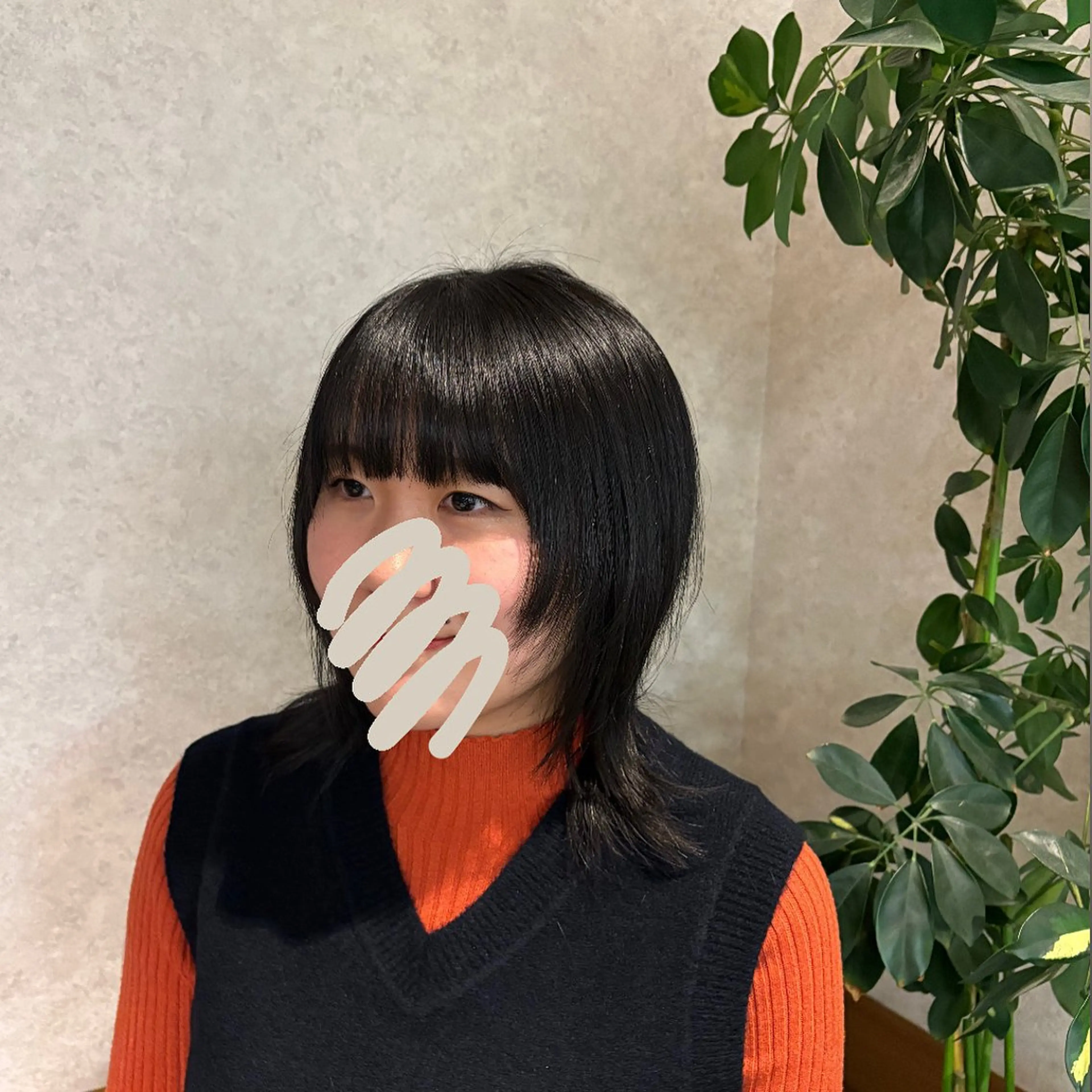 ミディアム 顔周りカット レイヤーカット ウルフカット カット 阿部 叶夢のヘアスタイル