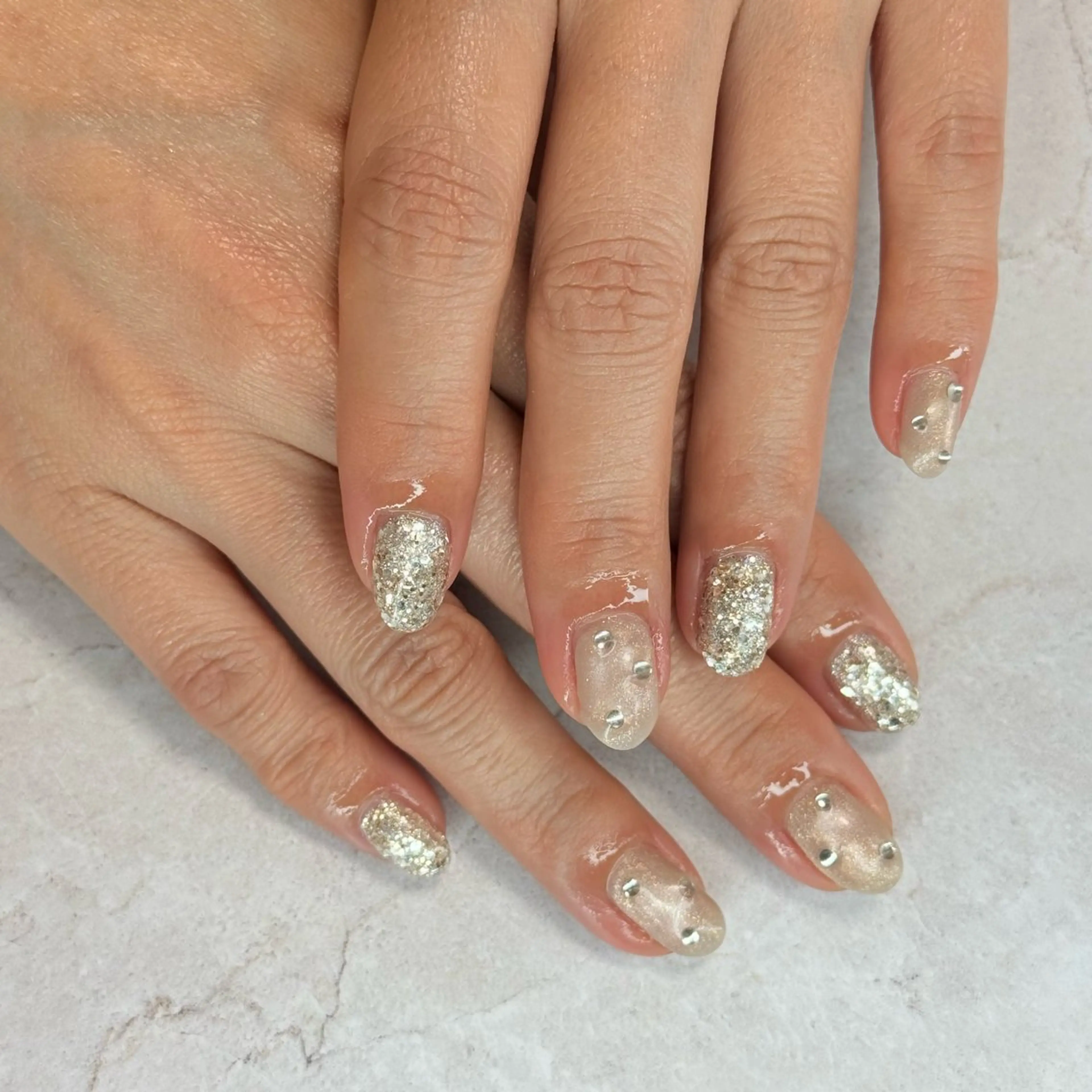 ネイル ラメ(グリッター) マグネットネイル ハンドネイル flan ゆいのネイルデザイン