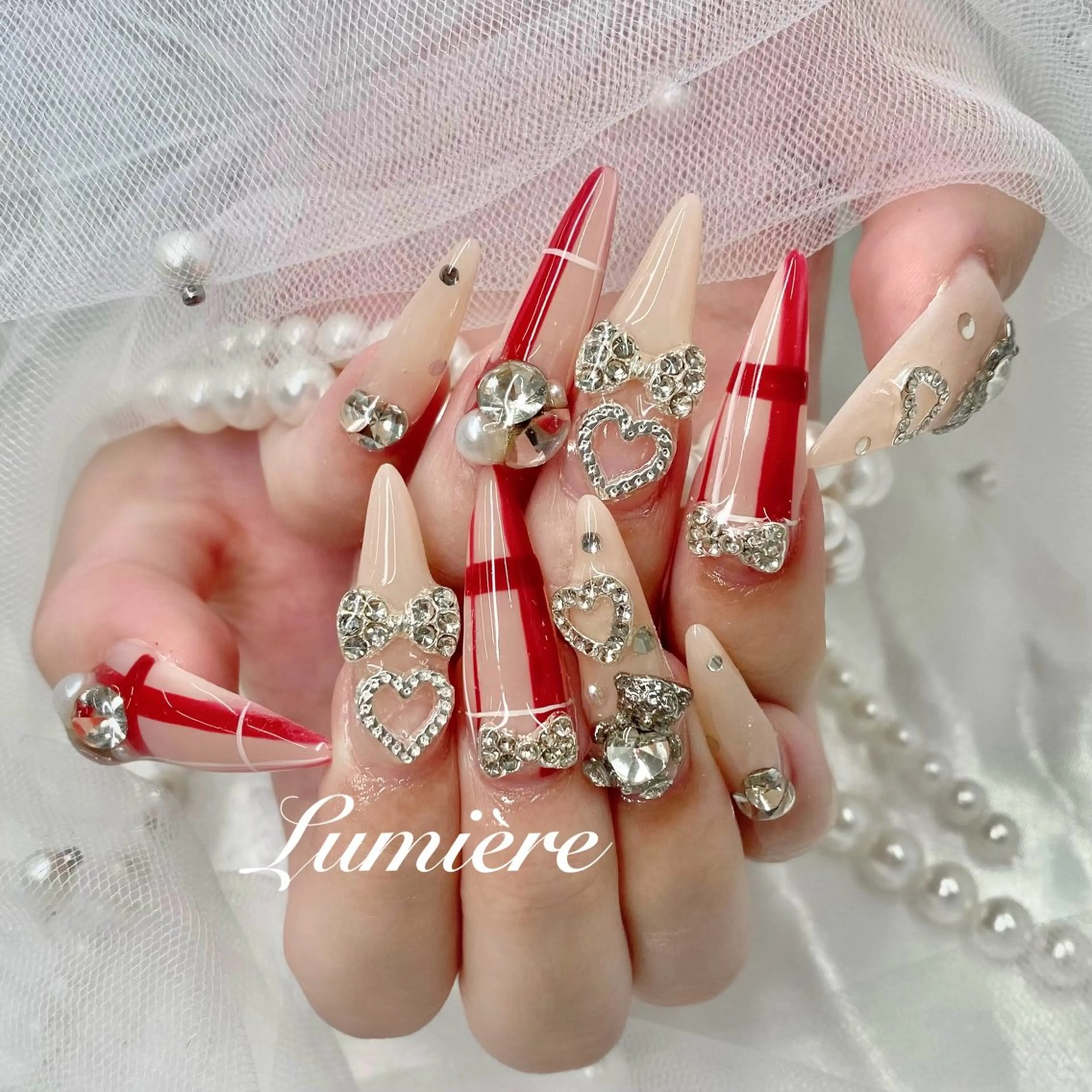 ネイル ロングネイル Lumière｜ ロング｜ワンホンのネイルデザイン