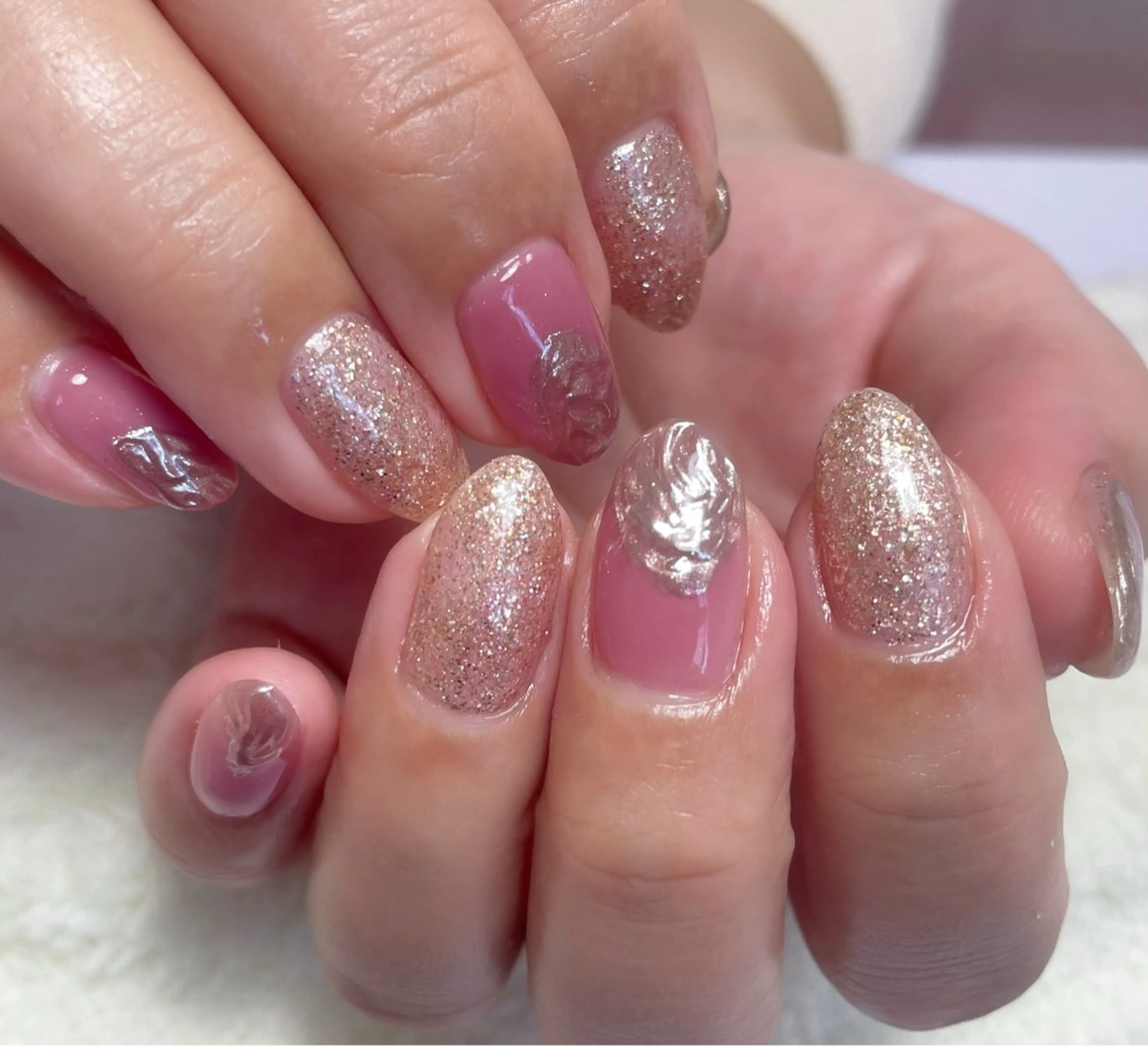 ネイル ニュアンスネイル オフィスネイル ピンク Chicchi 加茂宮駅徒歩3分のネイルデザイン