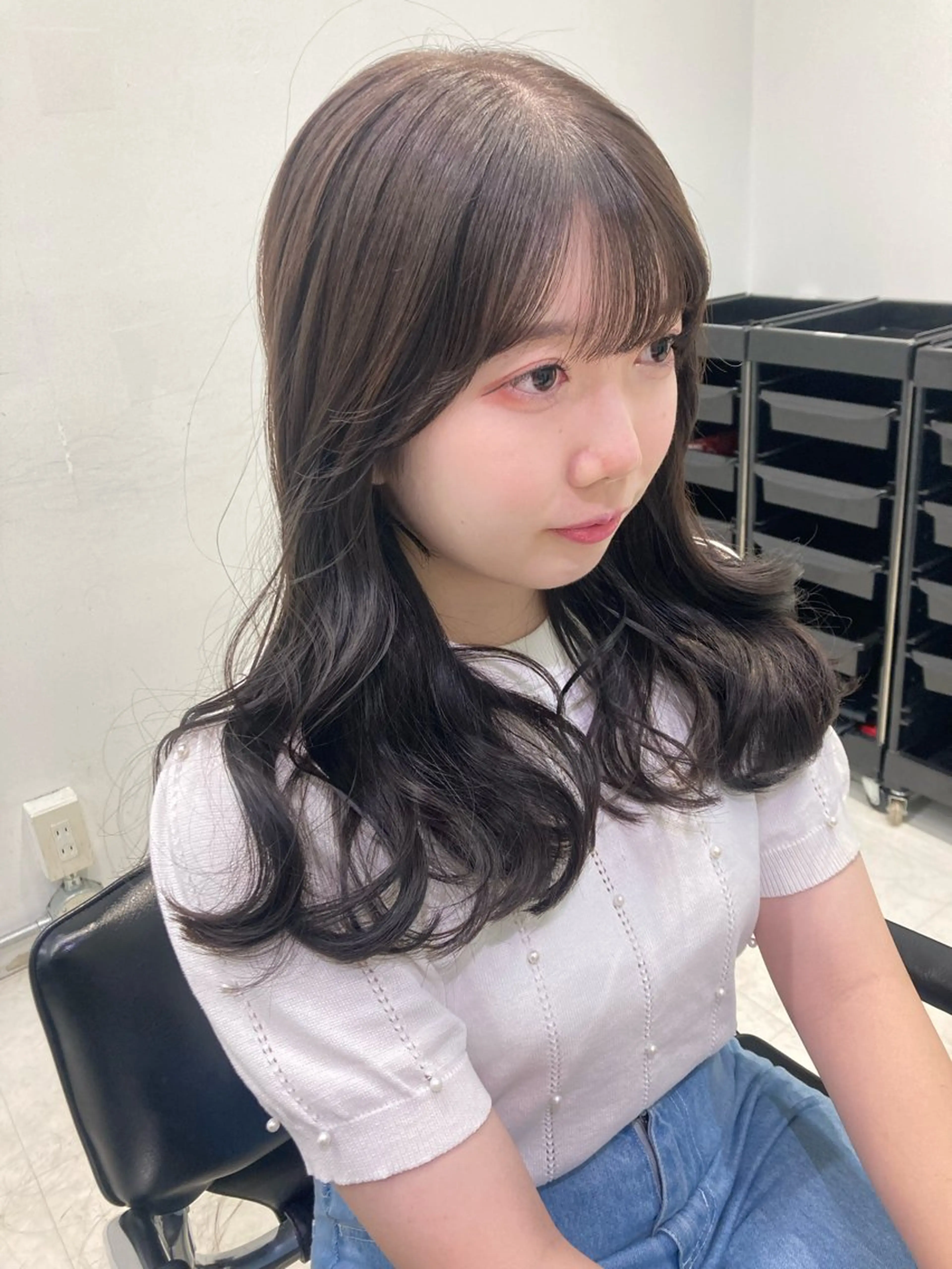 ロング カラー カット ヘアカラー トリートメント 💖ブリーチなし透明 感💖ASAHIのヘアスタイル