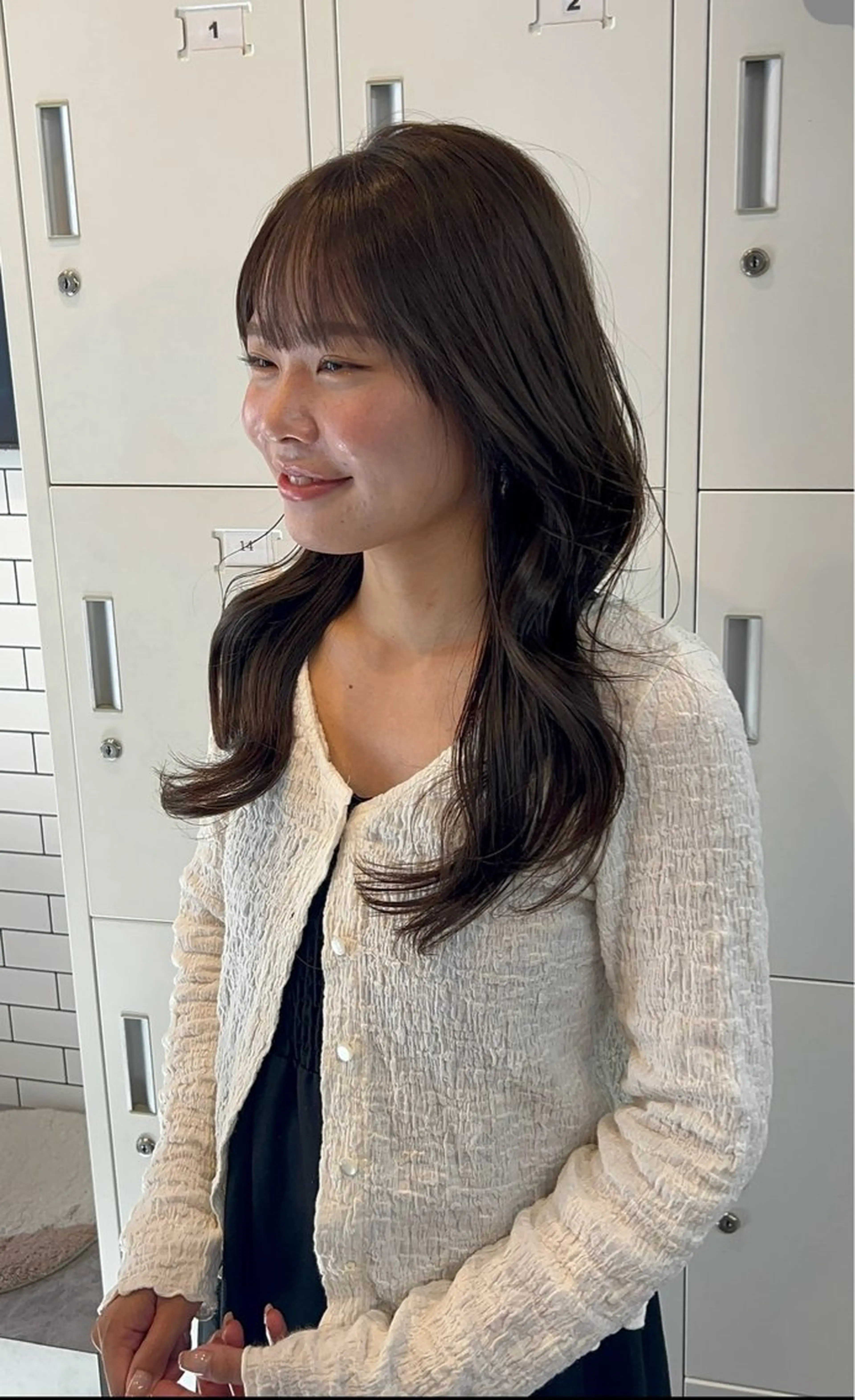 セミロング カラー カット ヘアカラー トリートメント いなみね はるきのヘアスタイル