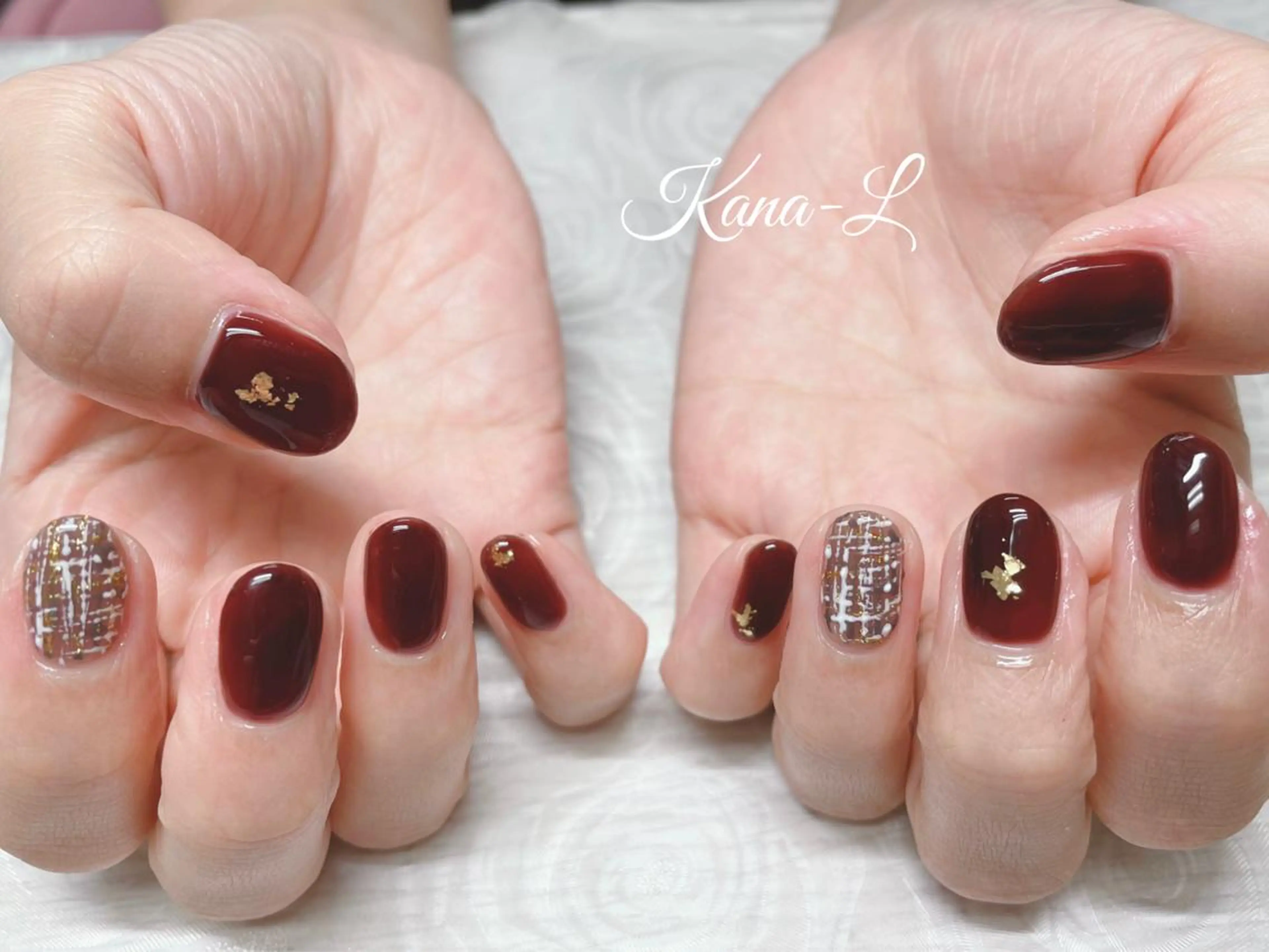 カラー ネイル ツイードネイル 芦辺 香奈のネイルデザイン