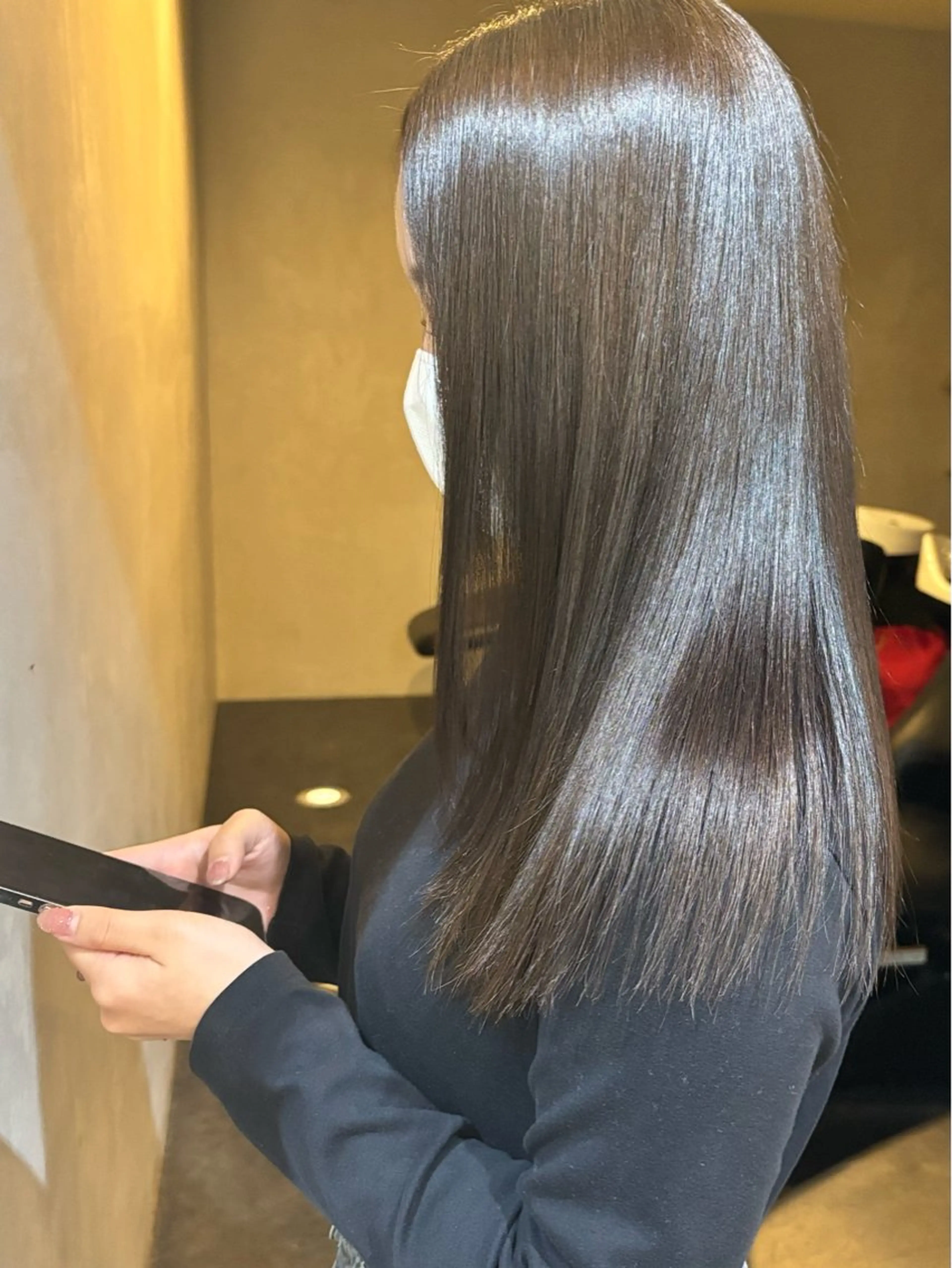 セミロング アッシュ 海外風ヘア 野田光也のヘアスタイル