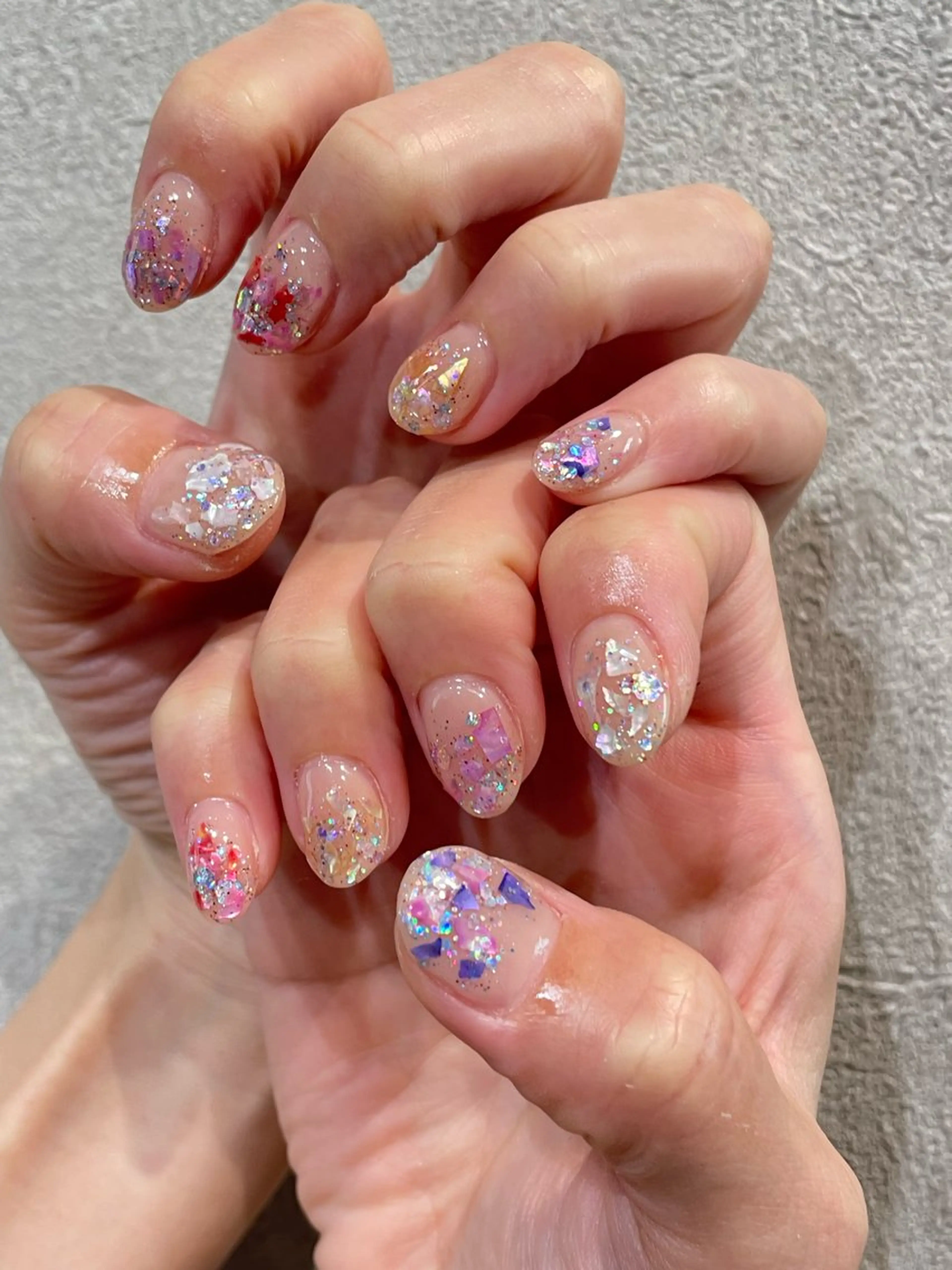 ネイル ラメ(グリッター) ナチュラル透明感🌱 小山美樹子のヘアスタイル