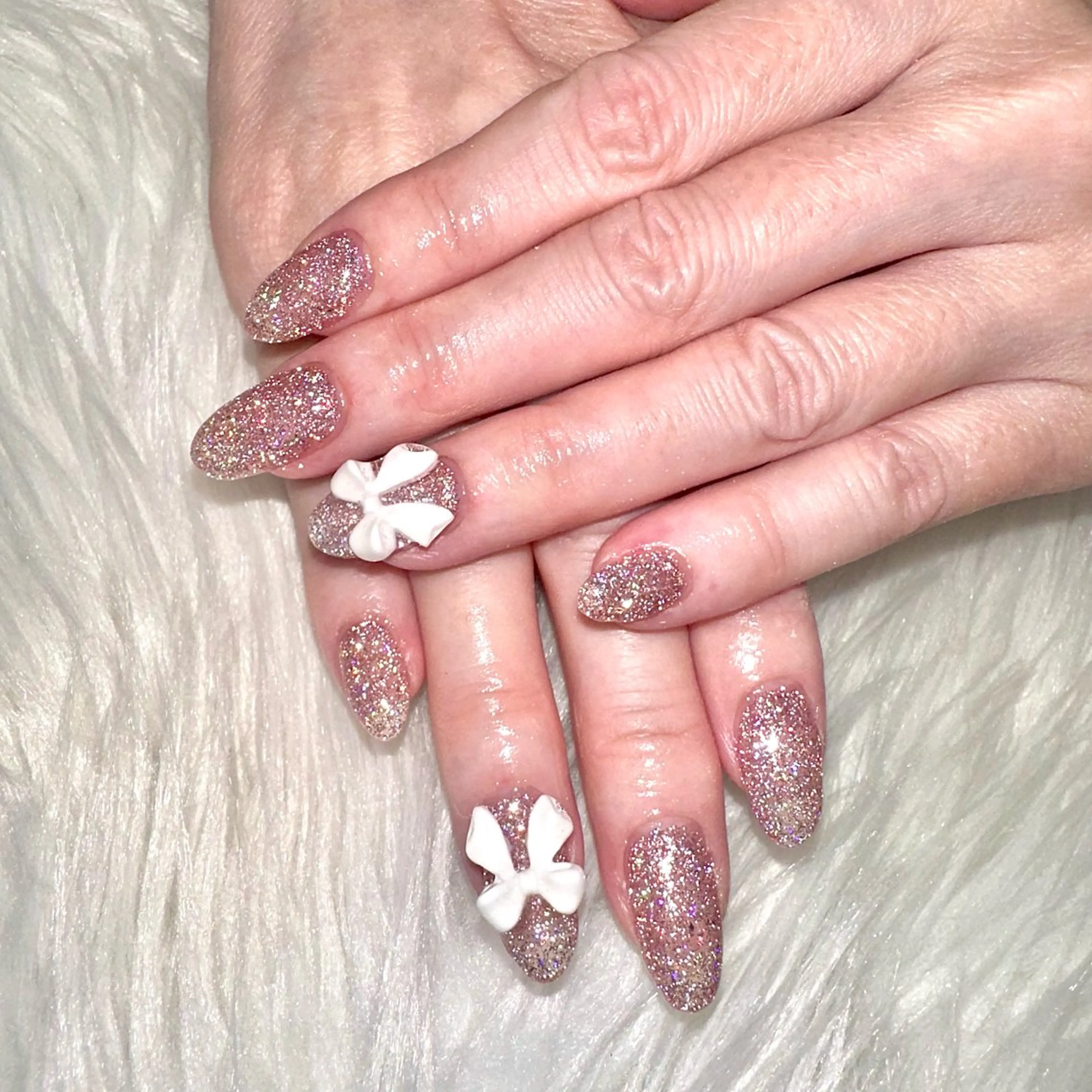 ネイル フラッシュネイル リボン シンプルネイル Heartnail Hino Reinaのネイルデザイン