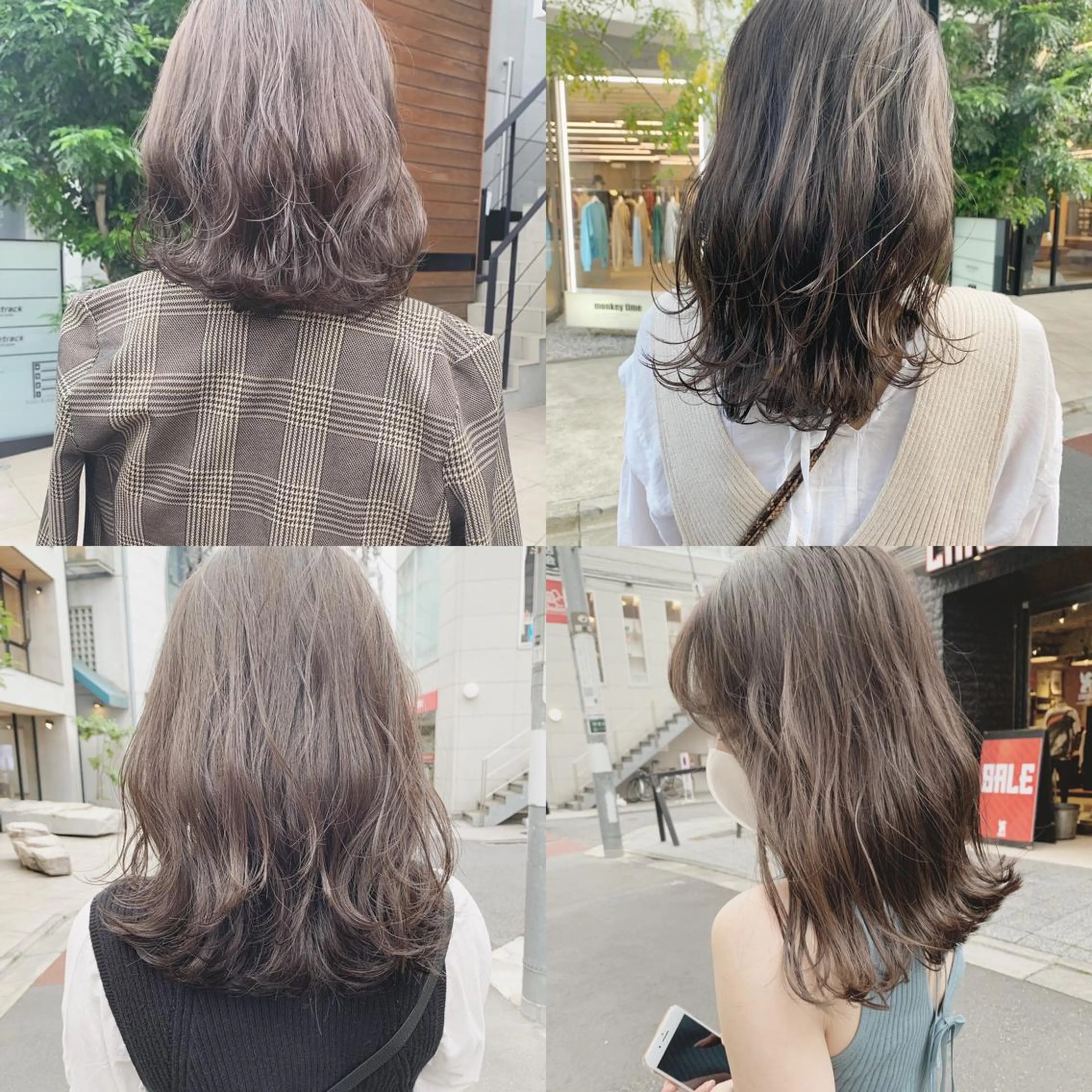 ロング カラー マツエク・マツパ ハイトーンボブ 前田 表参道　グレージュのヘアスタイル