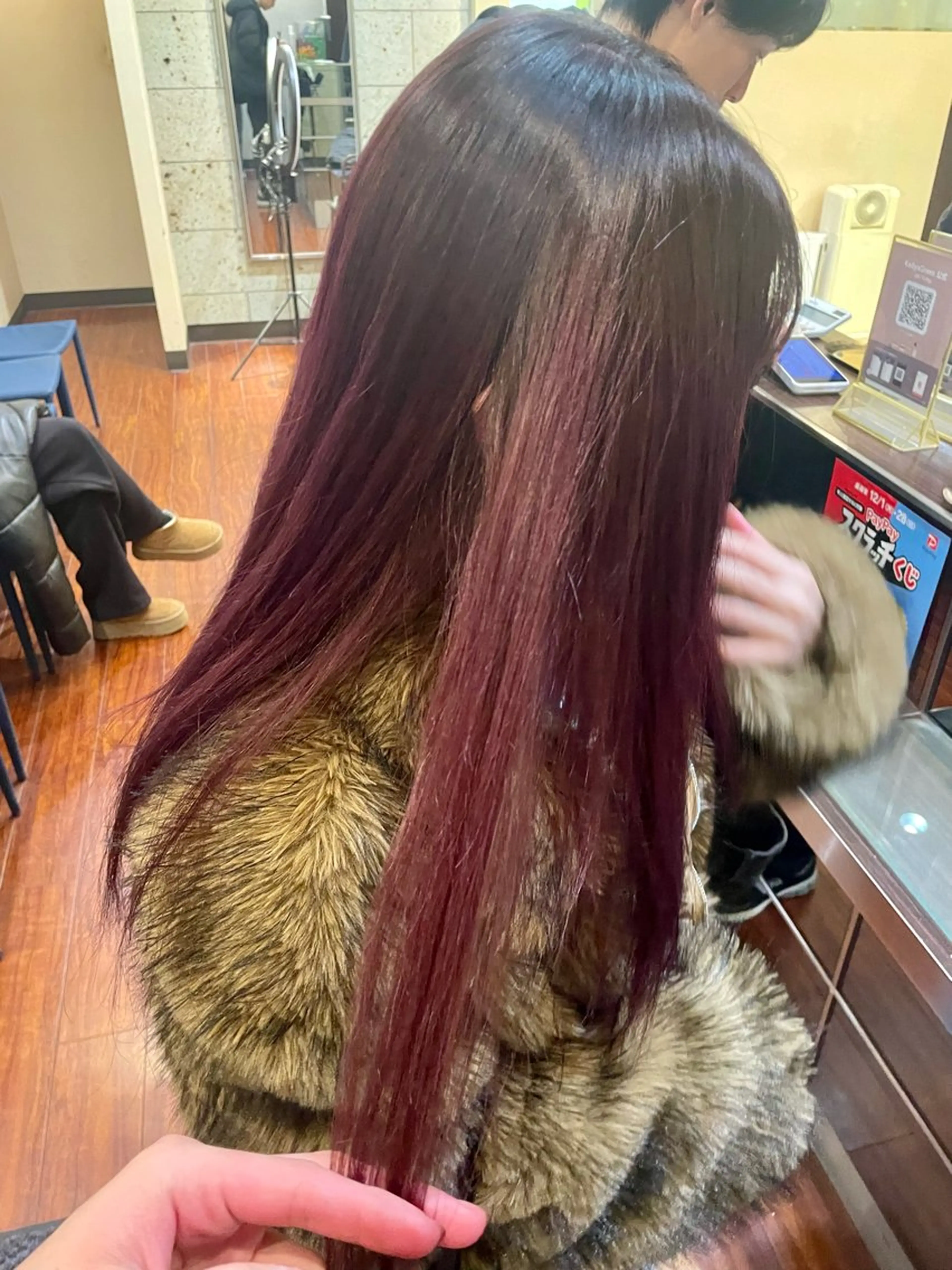 ロング ピンクラベンダー ヘアカラー トリートメント 奥野碧🌈艶髪 /ダメージレスカラーのヘアスタイル