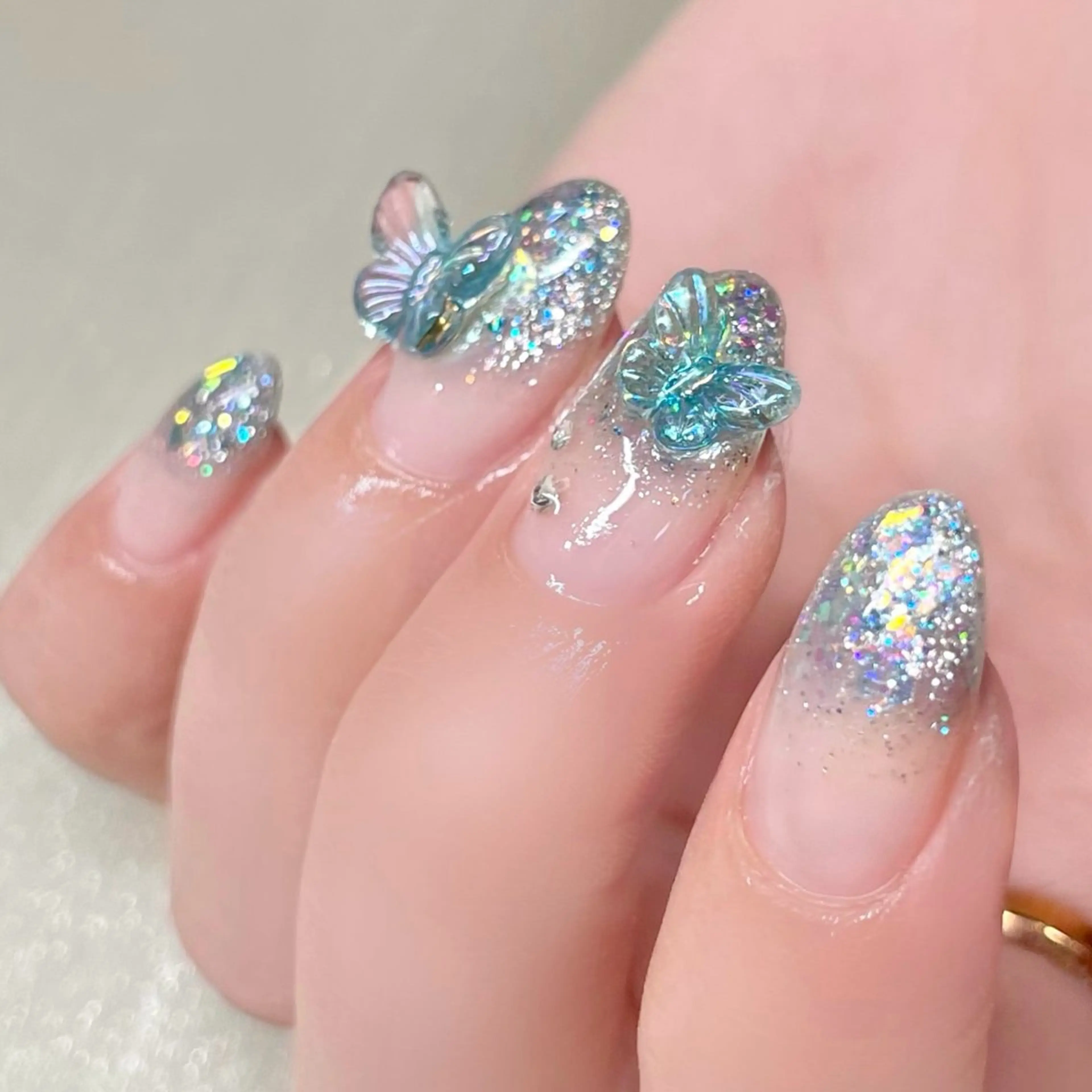 ネイル 長さ出し ストーンネイル ハンドネイル Nailist suzuのネイルデザイン