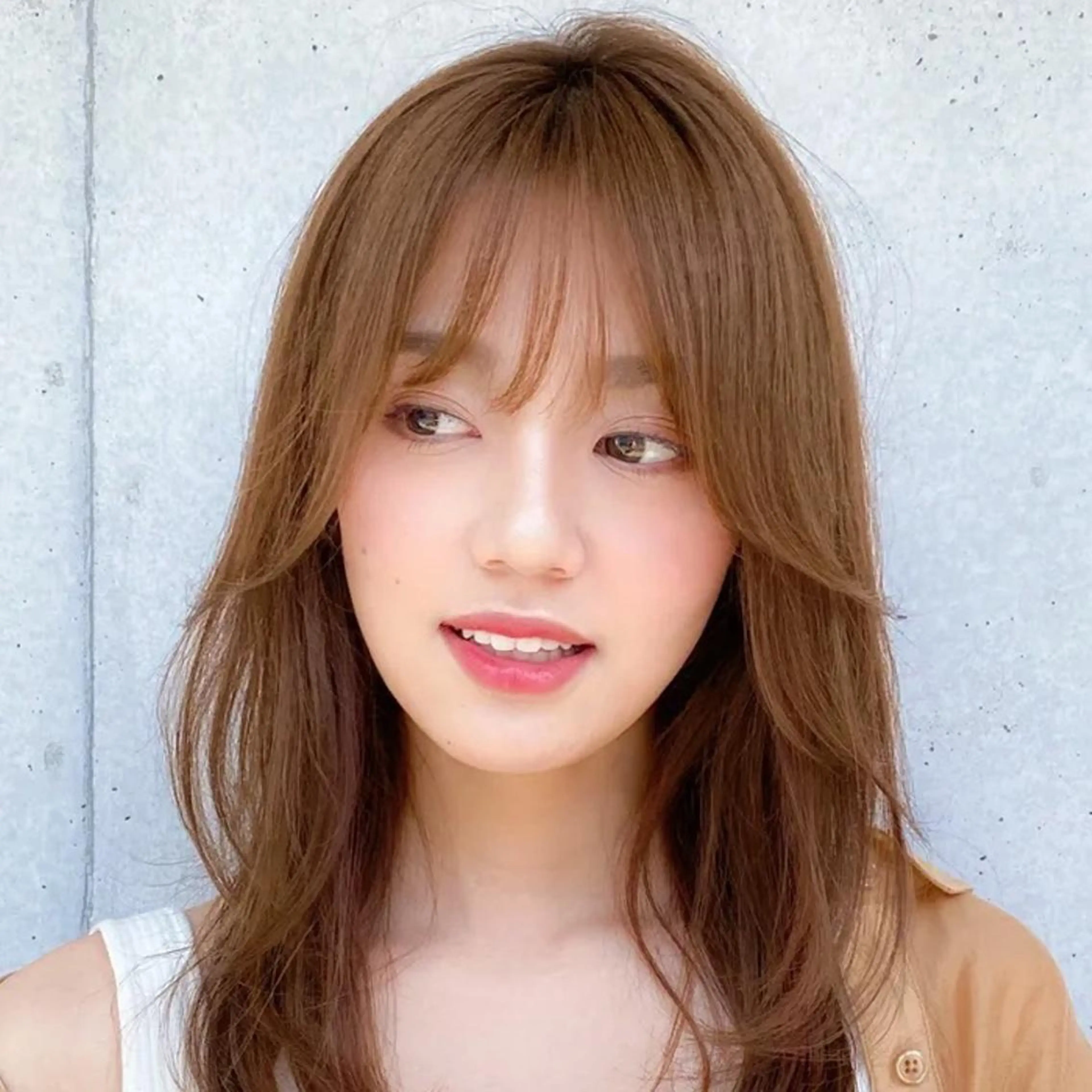 セミロング セミロングパーマ 小顔カット カット パーマ トリートメント 桑原 菜摘のヘアスタイル