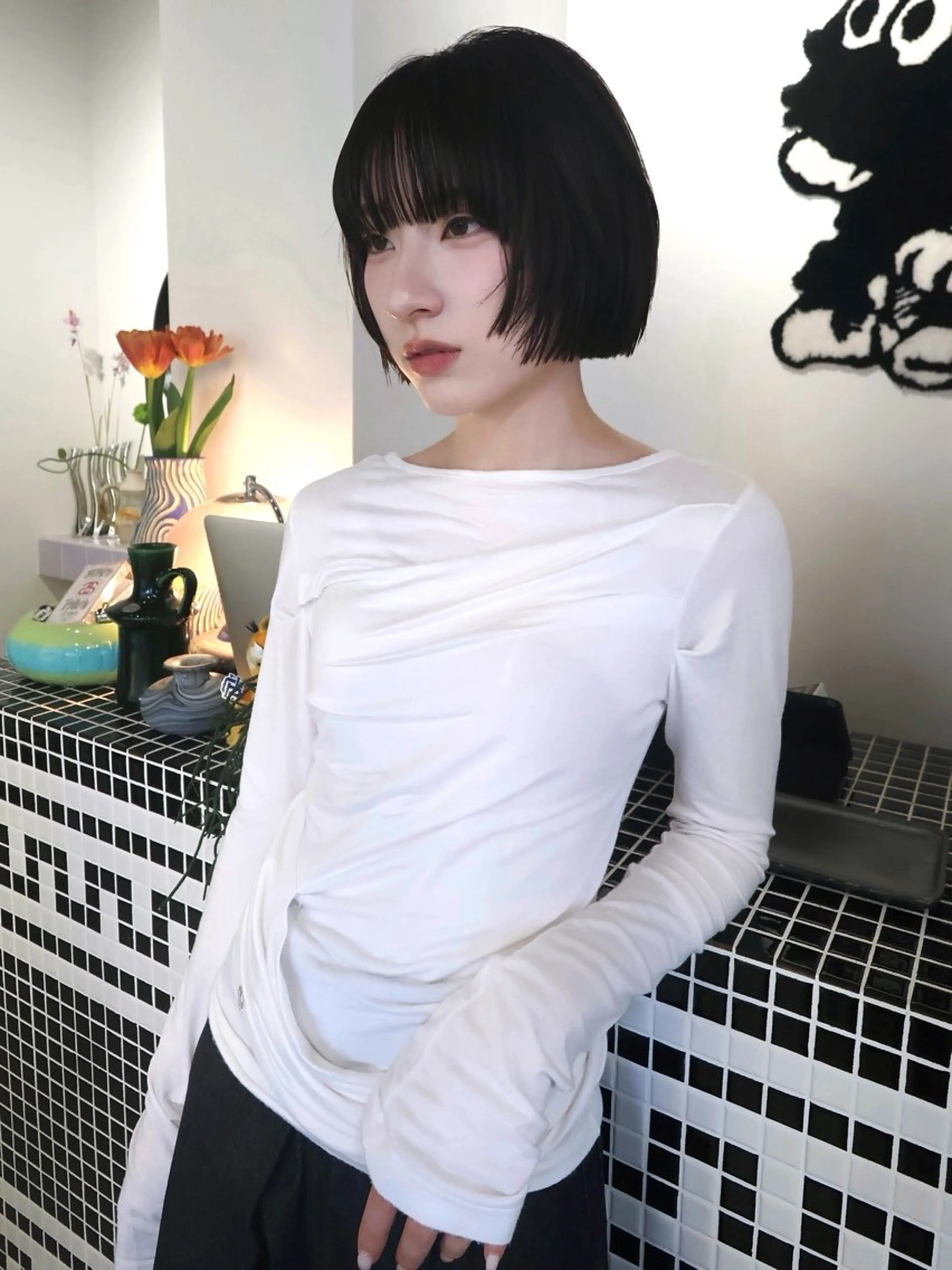 ミディアム カット ヘアカラー groovy所属・学芸大学 /ボブ SaKuraのヘアスタイル