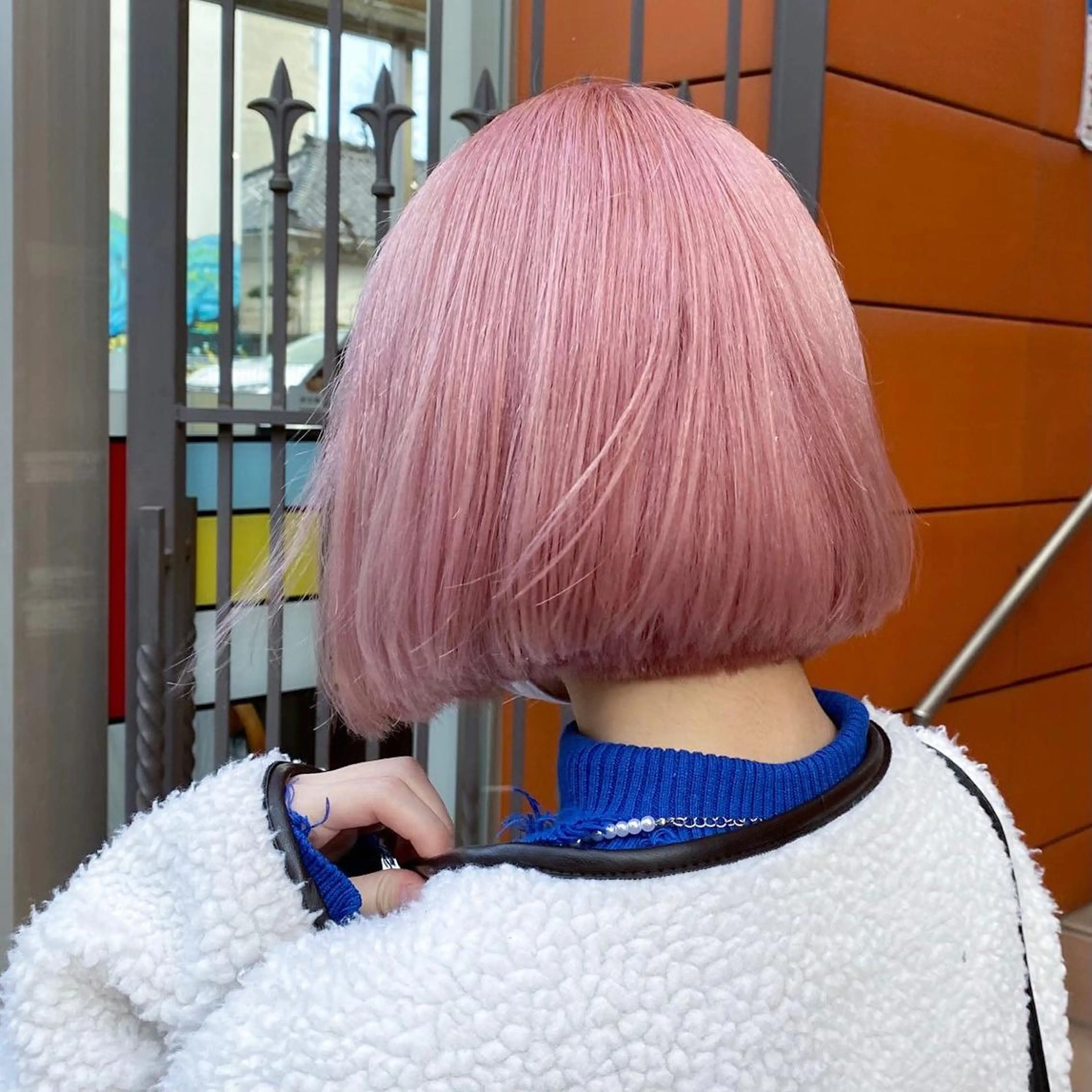 ショート カラー ピンクカラー カット ヘアカラー トリートメント 鈴木/ニュアンス パーマ/メンズのヘアスタイル