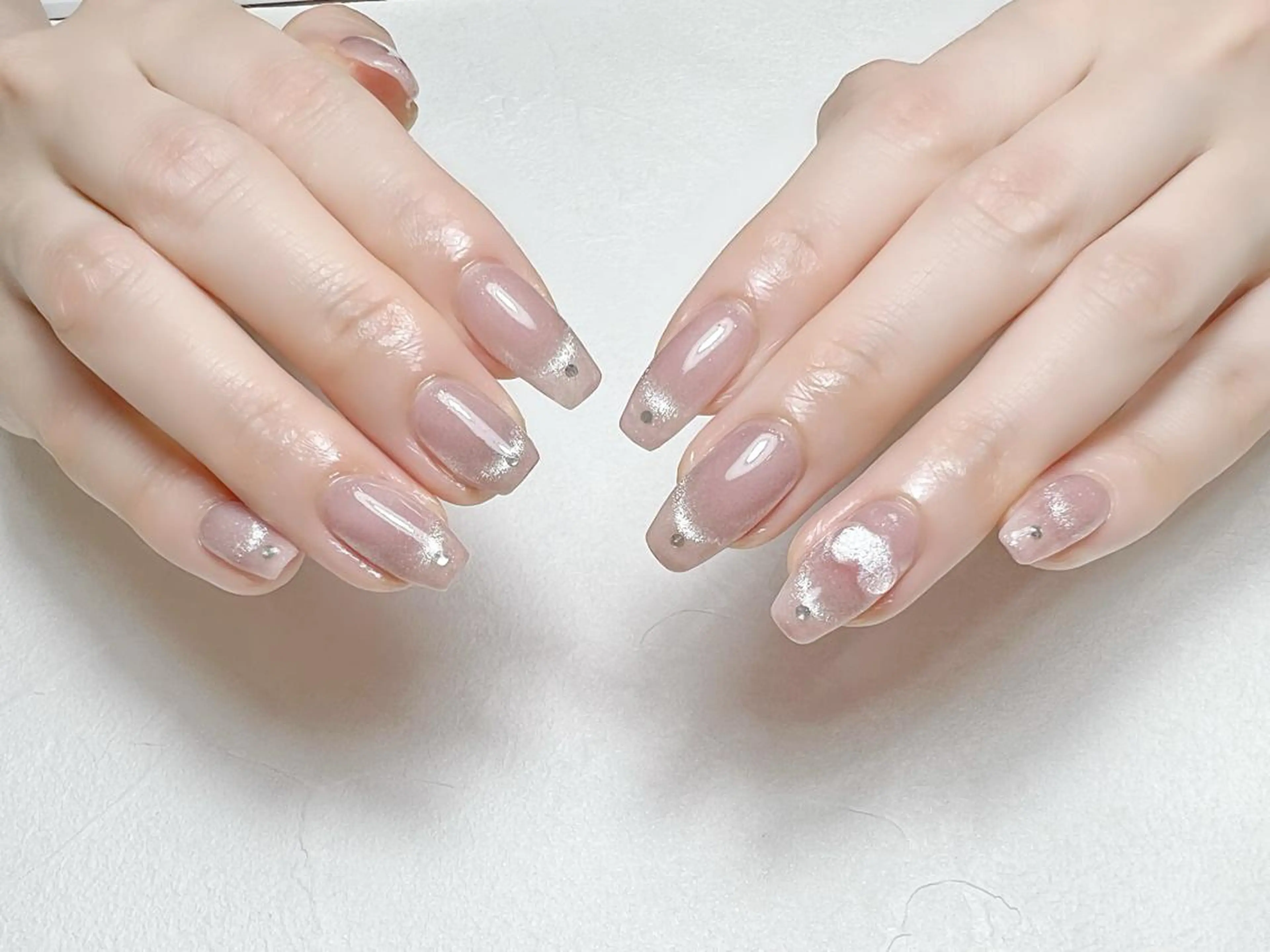 ネイル フレンチネイル マグネットネイル マグネットフレンチ ワンカラーネイル rouse nail RISATOのネイルデザイン