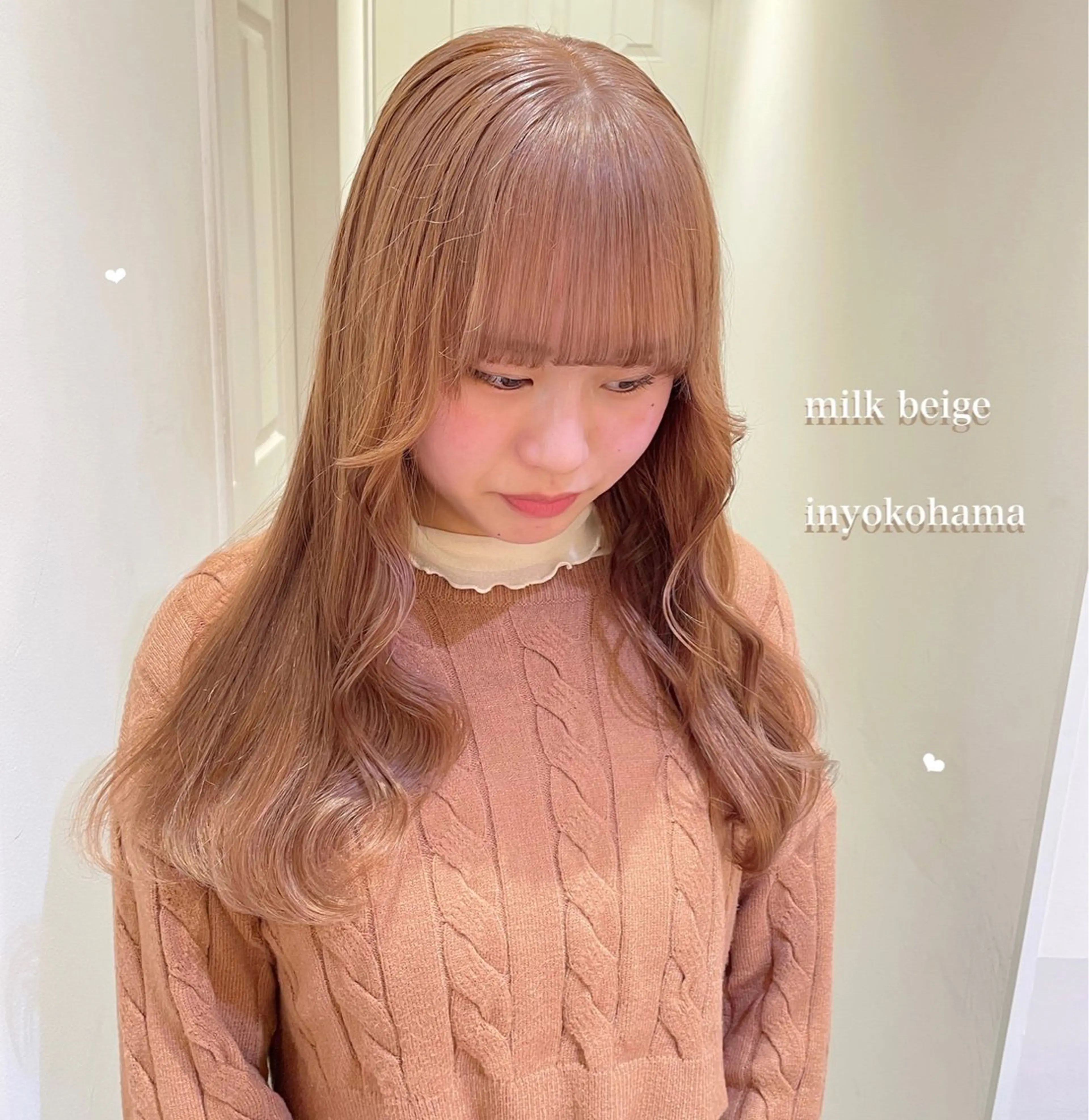 セミロング カラー ベージュカラー ヘアカラー エクステ/ハイトーン 🐏☁️miminaのヘアスタイル