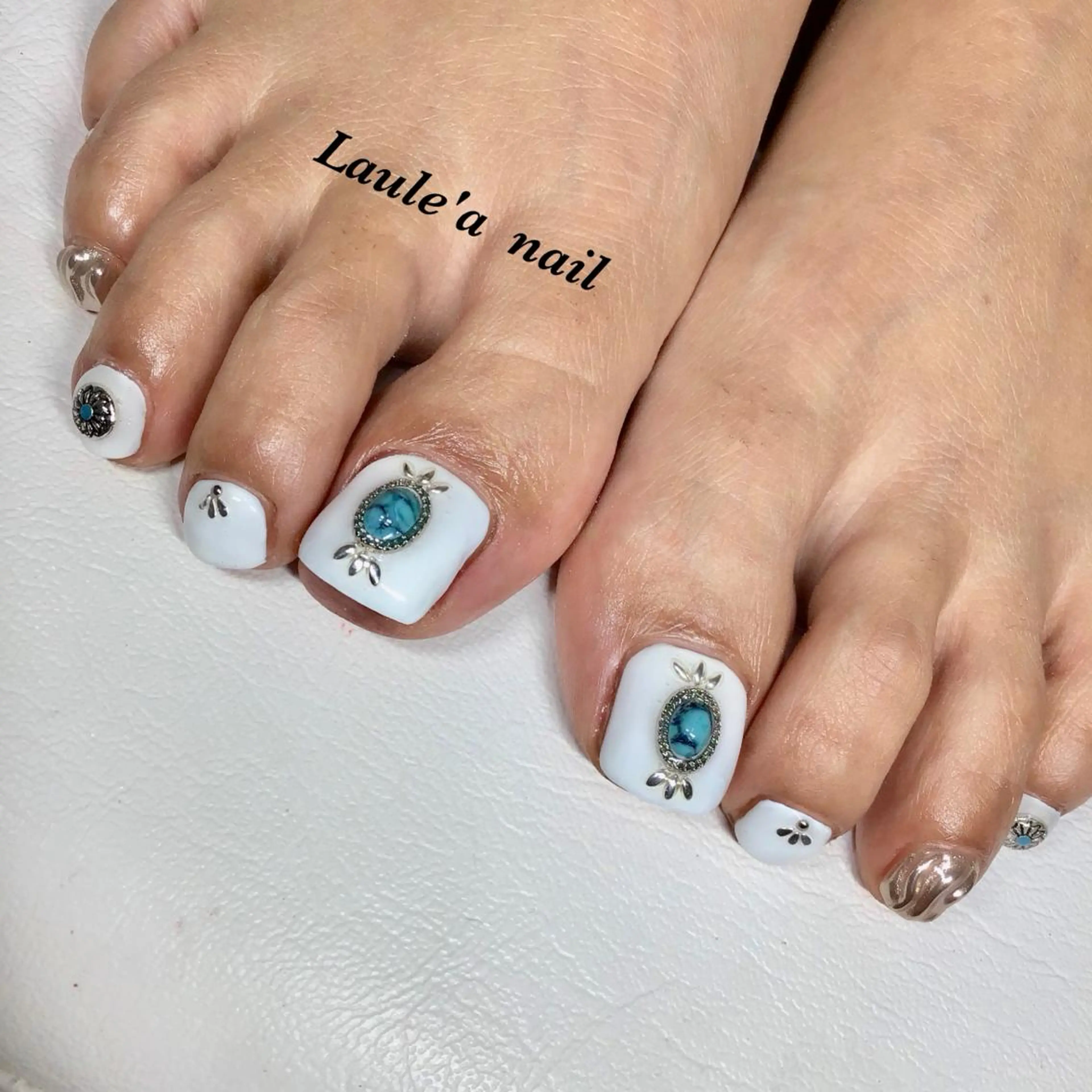 ロング ネイル マツエク・マツパ フットネイル 福田 加奈のネイルデザイン