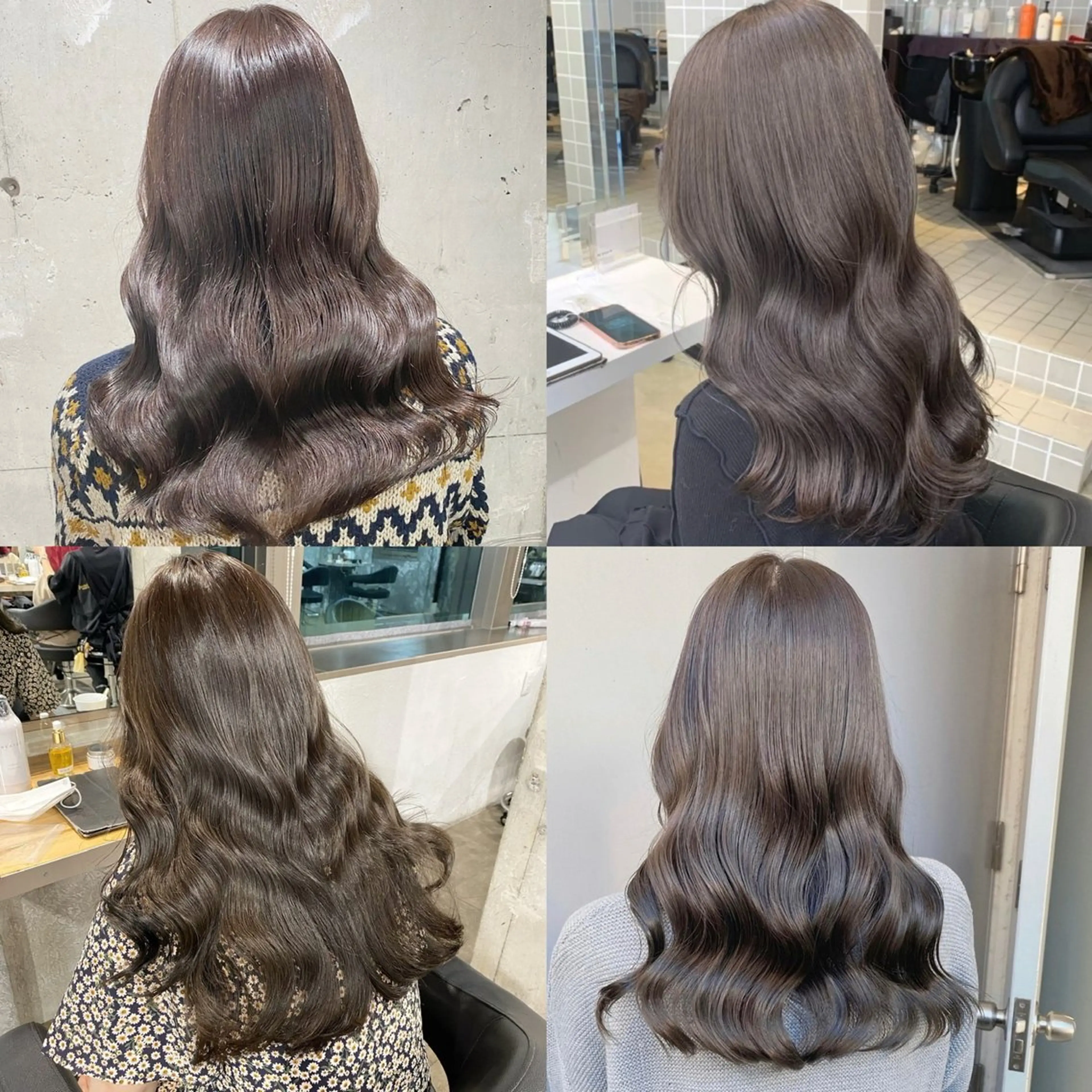 ロング カラー 赤み消し韓国ヘア レイヤー縮毛🤍渡邉のヘアスタイル