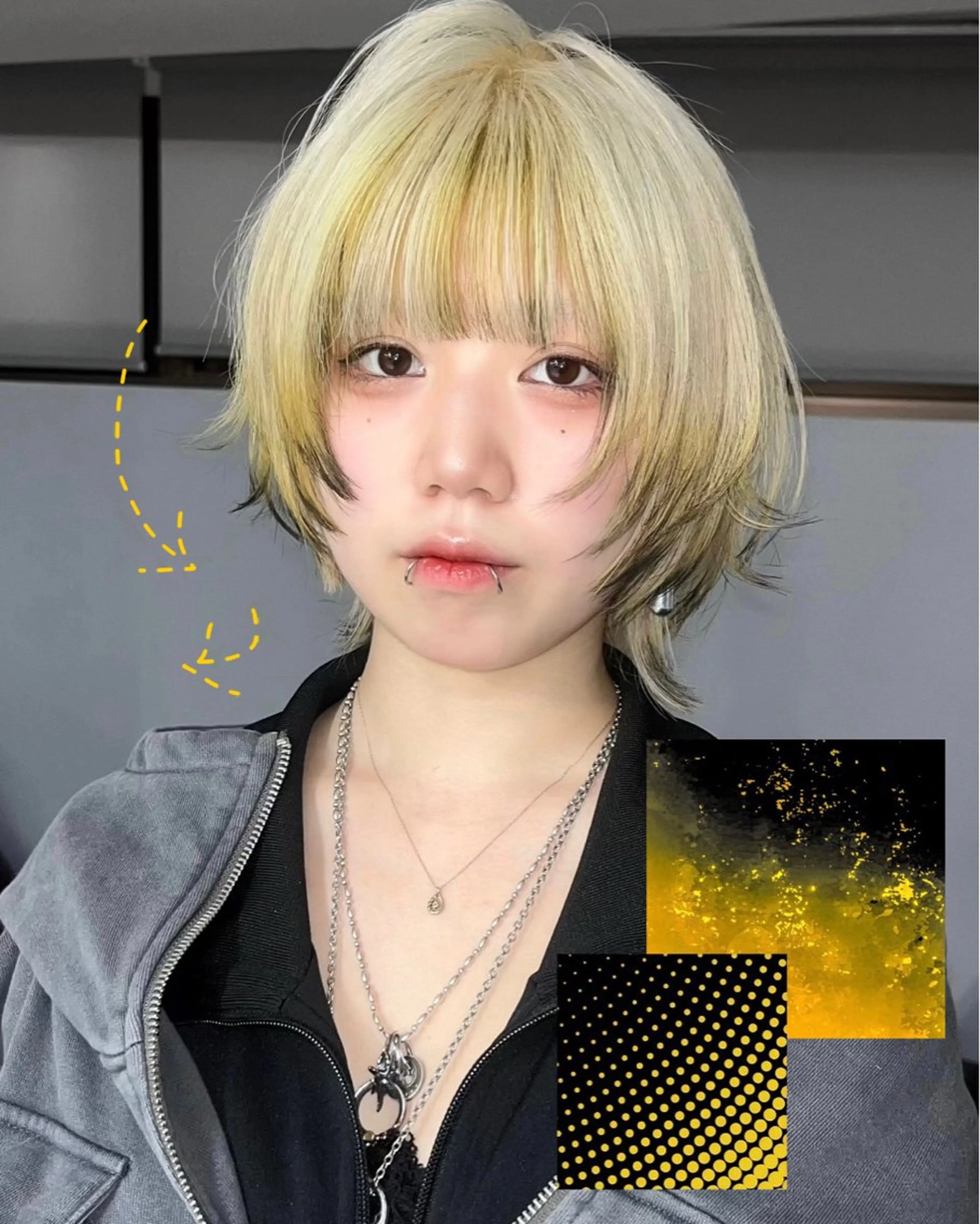 ショート カラー ウルフ🦋顔まわり ❤︎ ͛めいのヘアスタイル