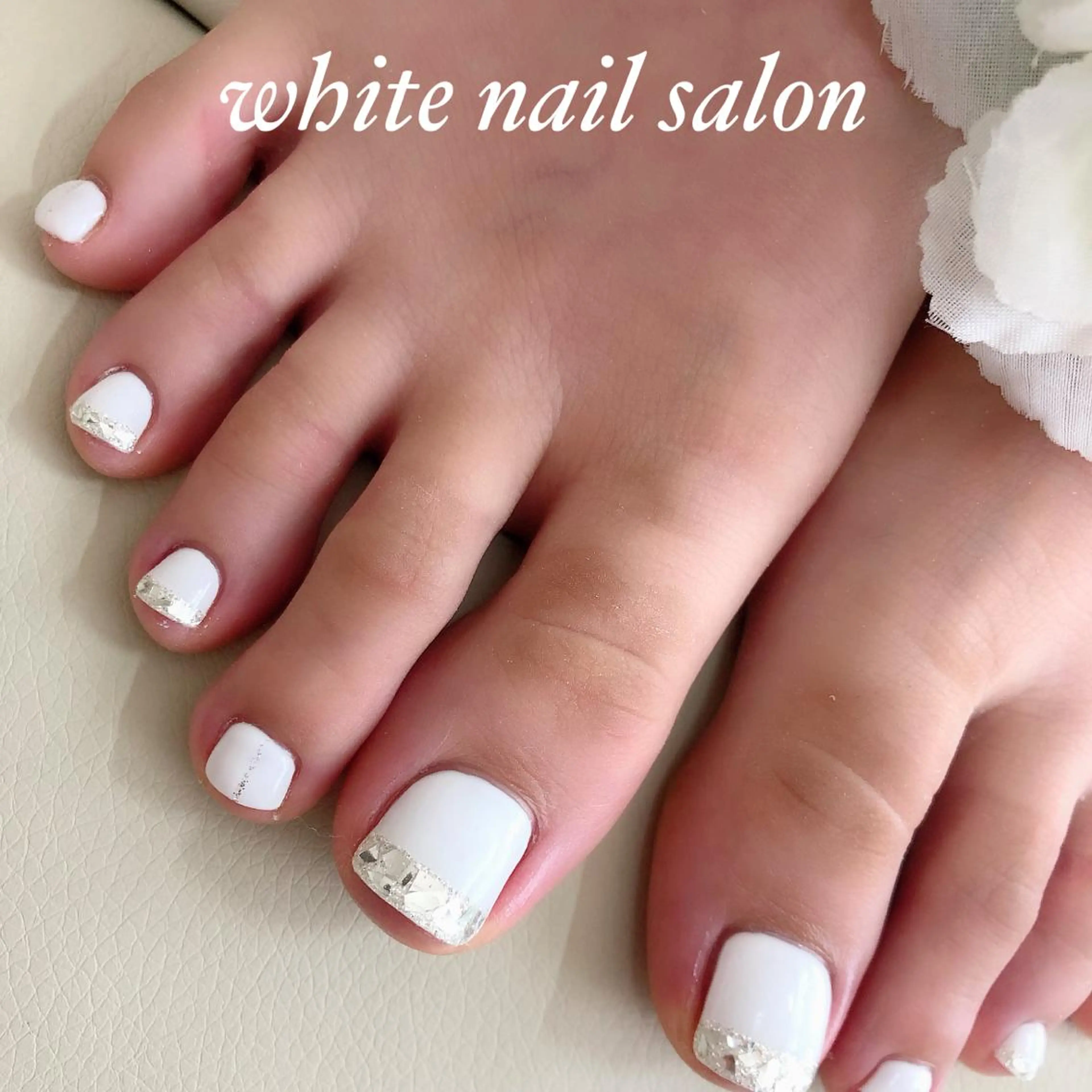 ネイル アートネイル フレンチネイル ジェルネイル ハードジェル 持ち込み フットネイル white nail salonのネイルデザイン