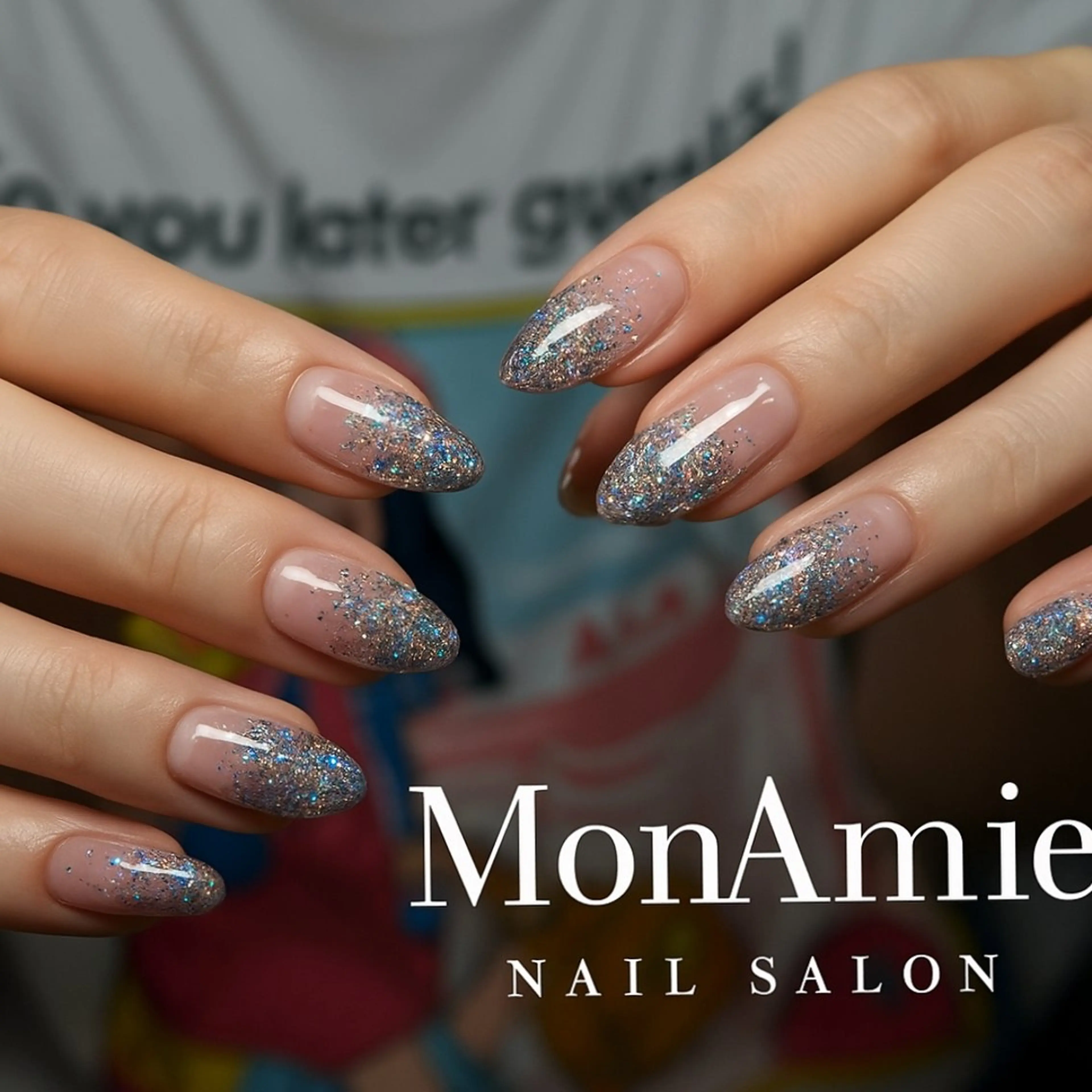 ネイル グラデーション キラキラネイル ラメ(グリッター) ラメグラデーション ハンドネイル ハンドケア Lemon所属・MonAmie NailSalonのネイルデザイン
