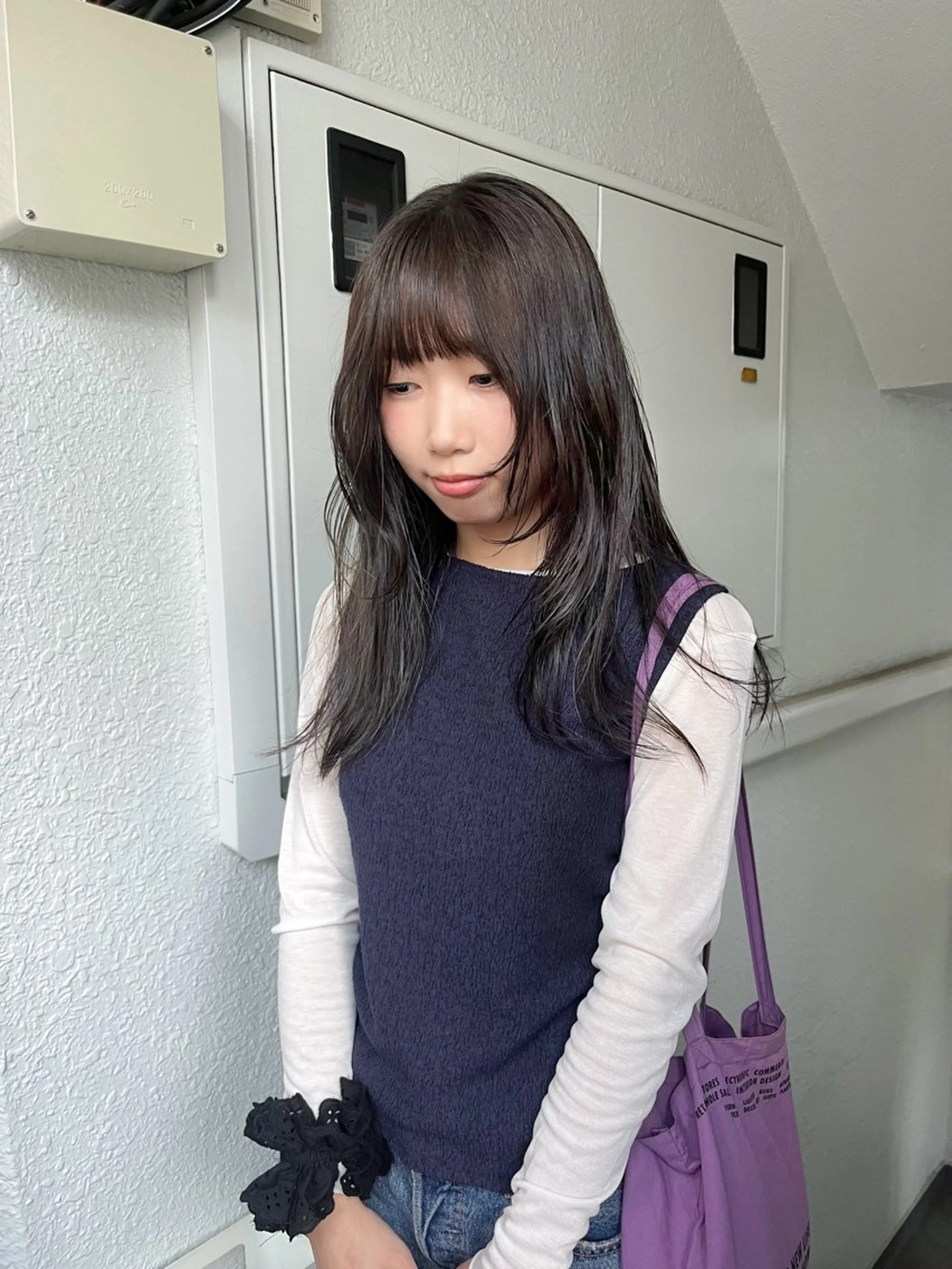 ロング カラー カット ヘアカラー レイヤーカット🍏 パーマ/ののかのヘアスタイル