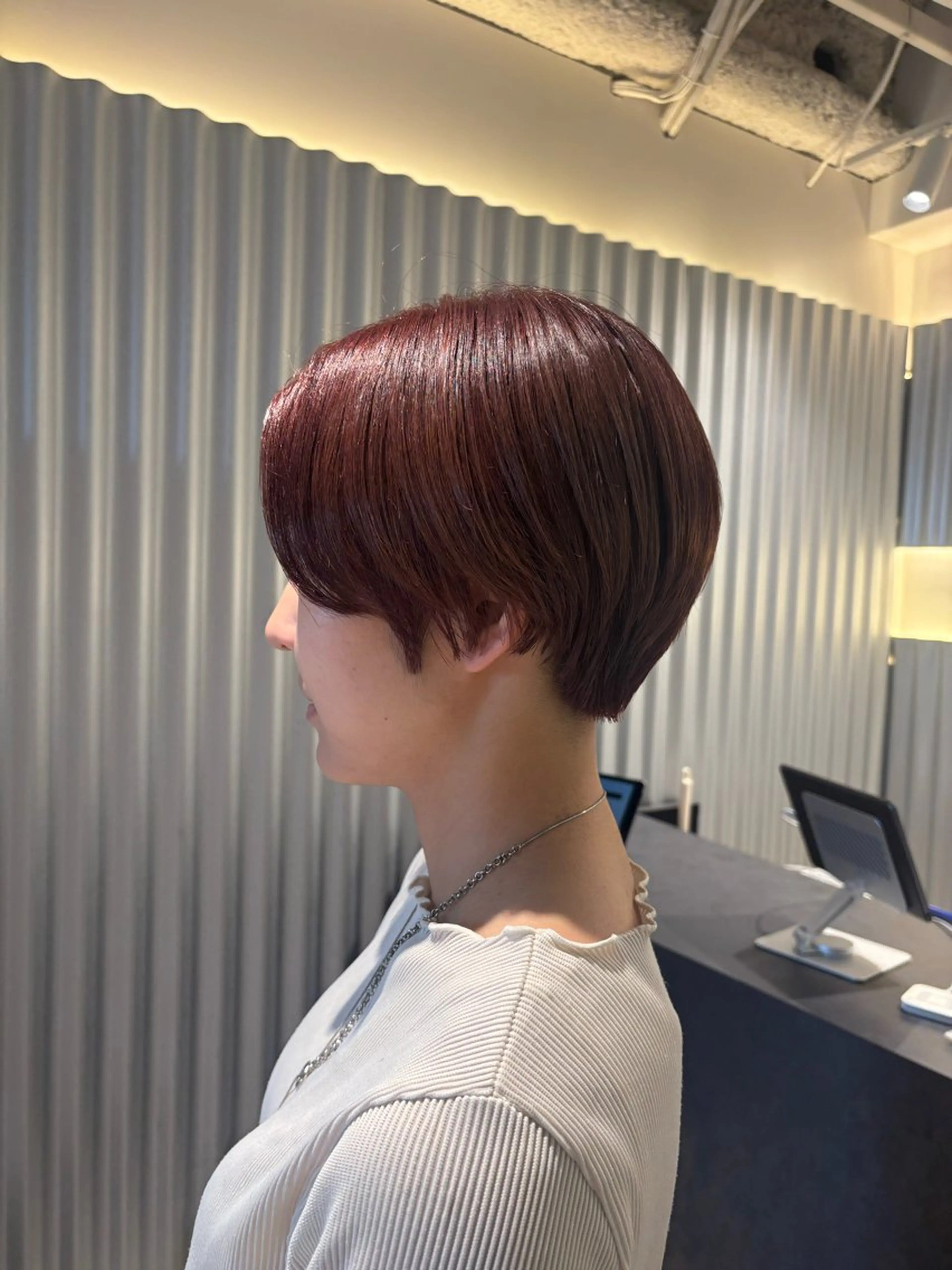 ショート カラー ヘアアレンジ ピンクカラー ショートヘア カット ヘアカラー トリートメント ヘッドスパ 押切 響 のヘアスタイル