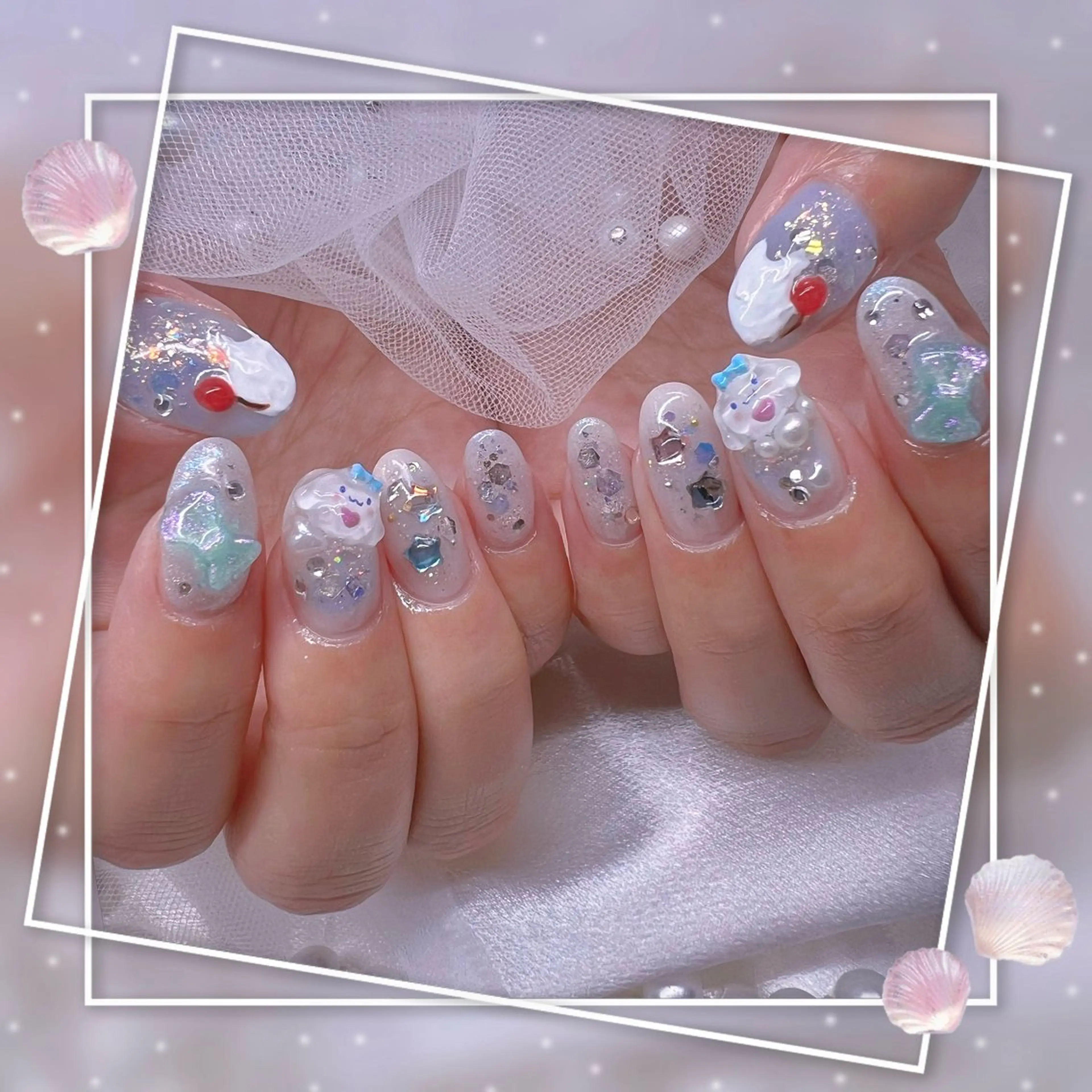 ネイル チークネイル フレンチネイル グラデーション マグネットネイル マグネットフレンチ ハンドネイル ハンドケア Chill Nailsalonのネイルデザイン
