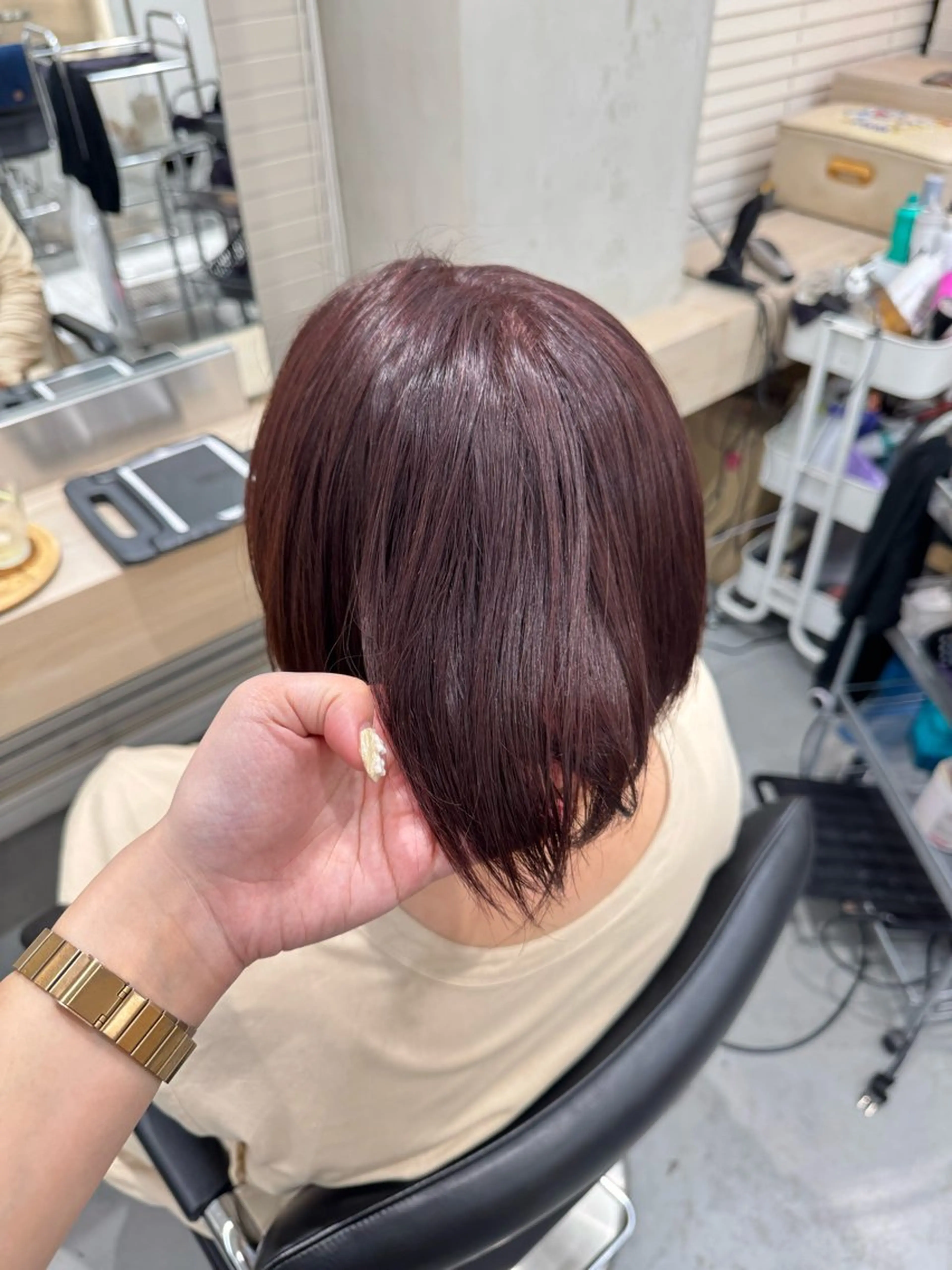 ショート カラー ヘアカラー ナカバチ ユイ🌼 Rizm greenのヘアスタイル