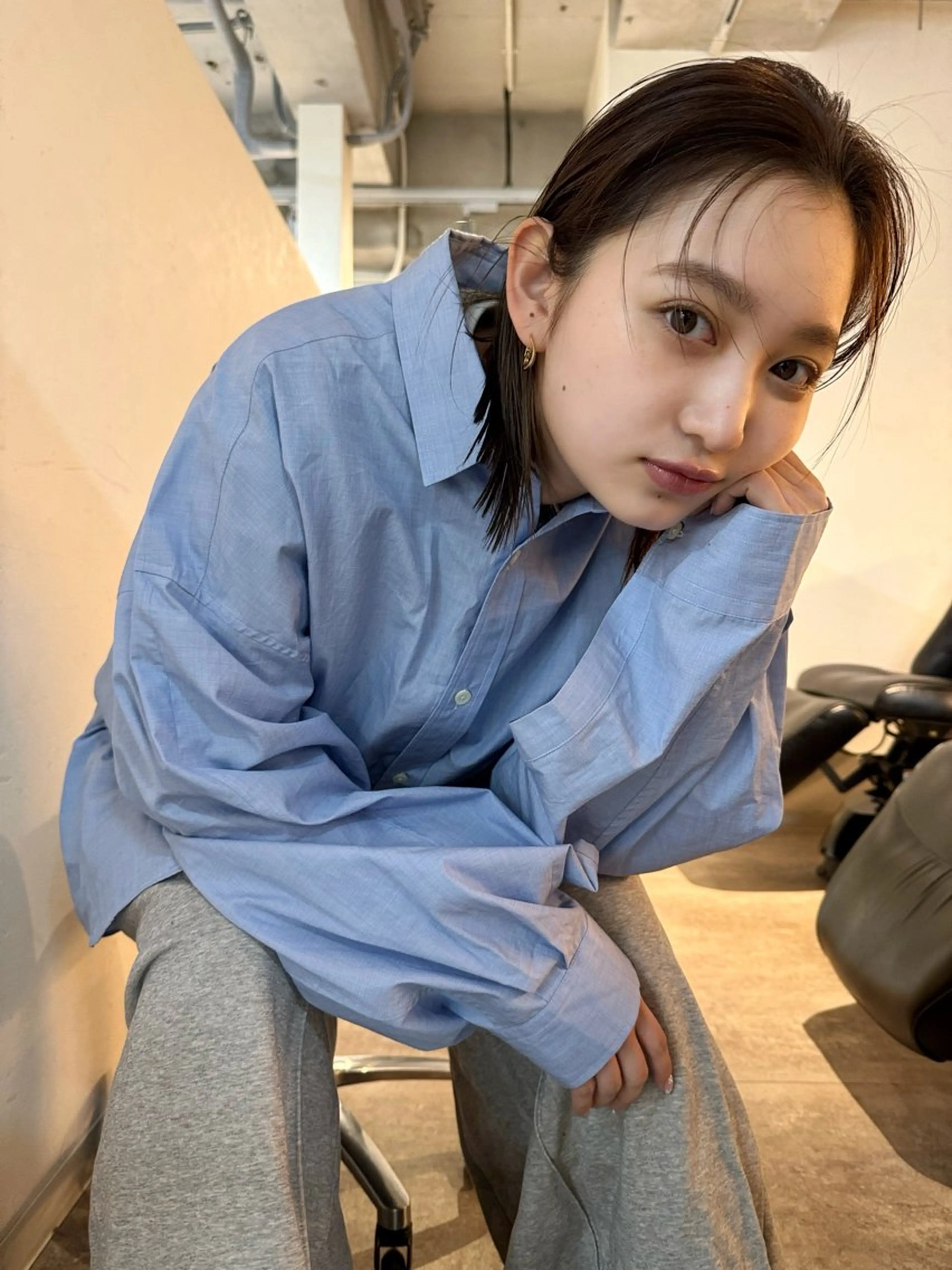 ミディアム カラー ヘアアレンジ 丸山渉/表参道 レイヤーボブのヘアスタイル