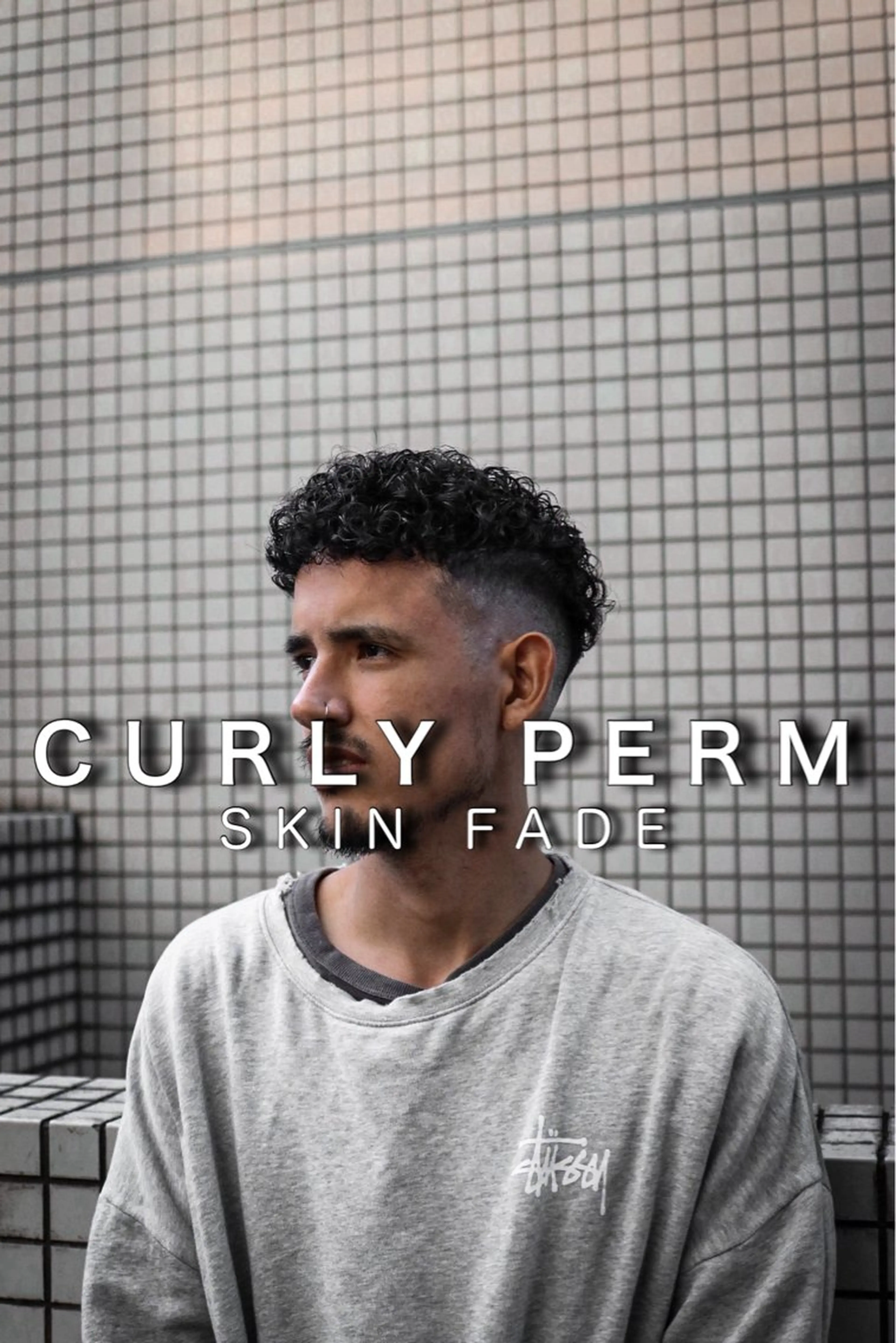 ショート カラー パーマ メンズ メンズブリーチ フェードカット カルマパーマ メンズメッシュ モヒカン 💈men's💈 satoru中目黒のヘアスタイル