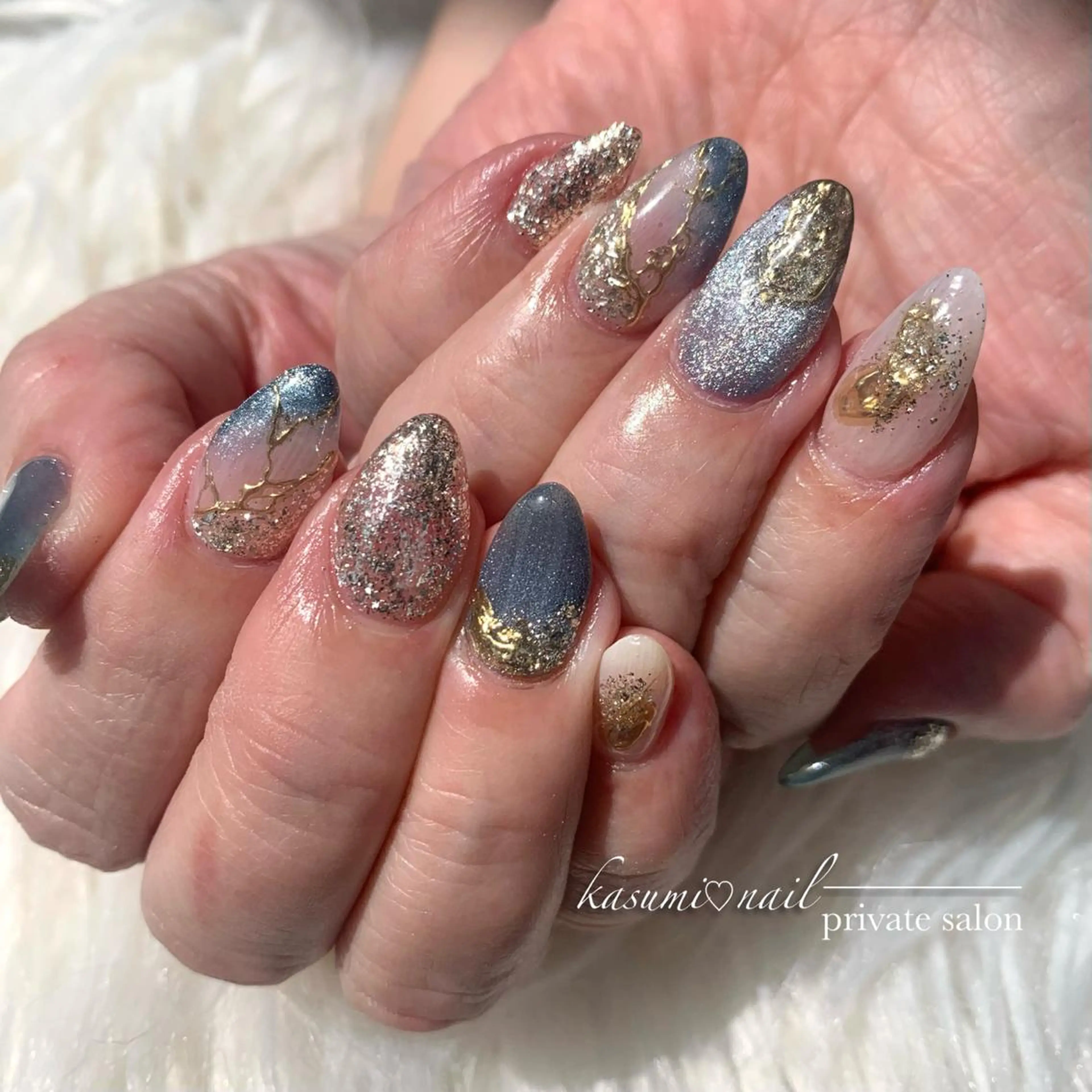 ネイル アートネイル フットネイル フレンチネイル ロングネイル マグネットネイル KASUMI♡ Nailのネイルデザイン