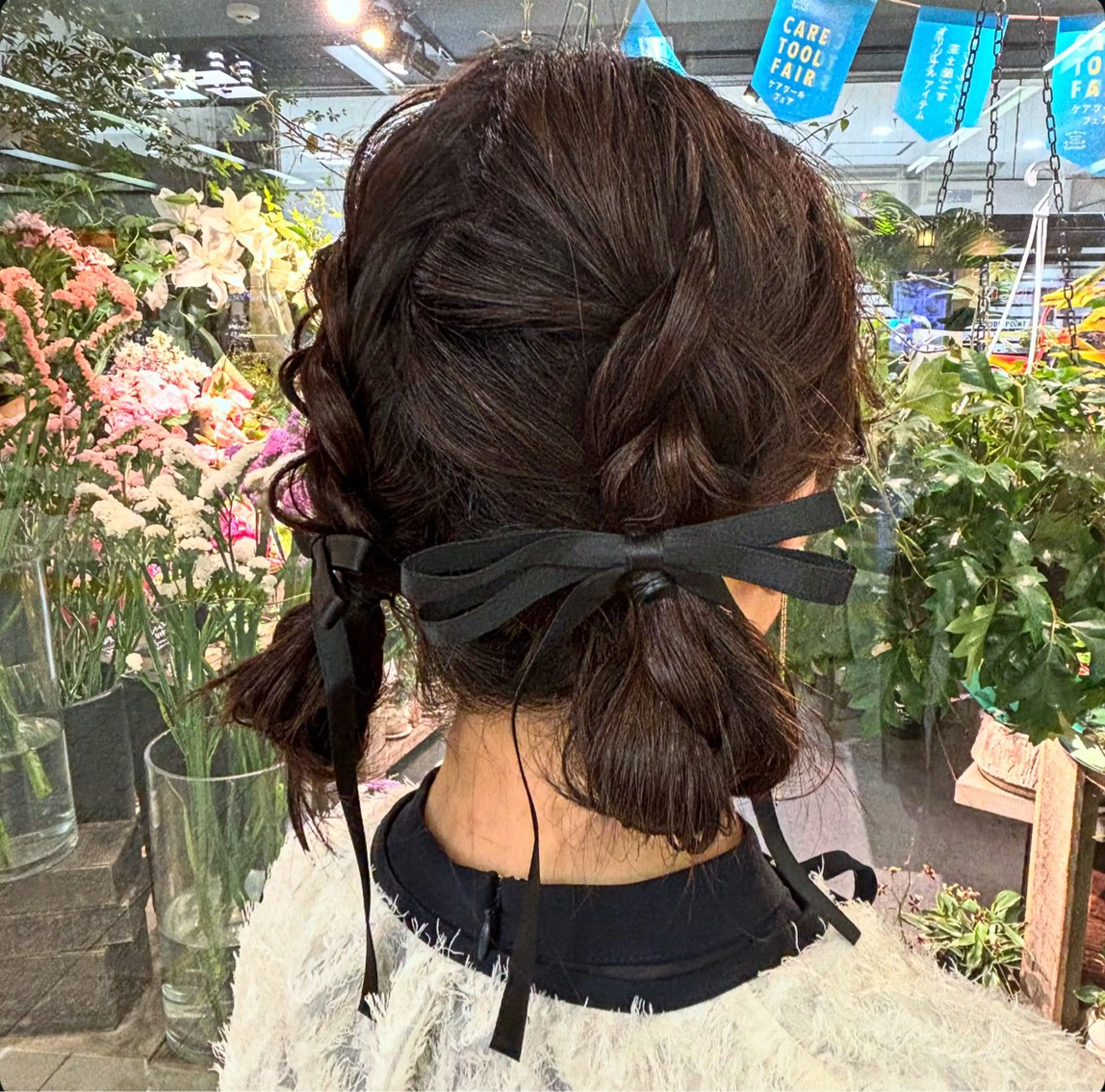 ミディアム お団子ヘア トータルサロン muuのマツエク・マツパデザイン