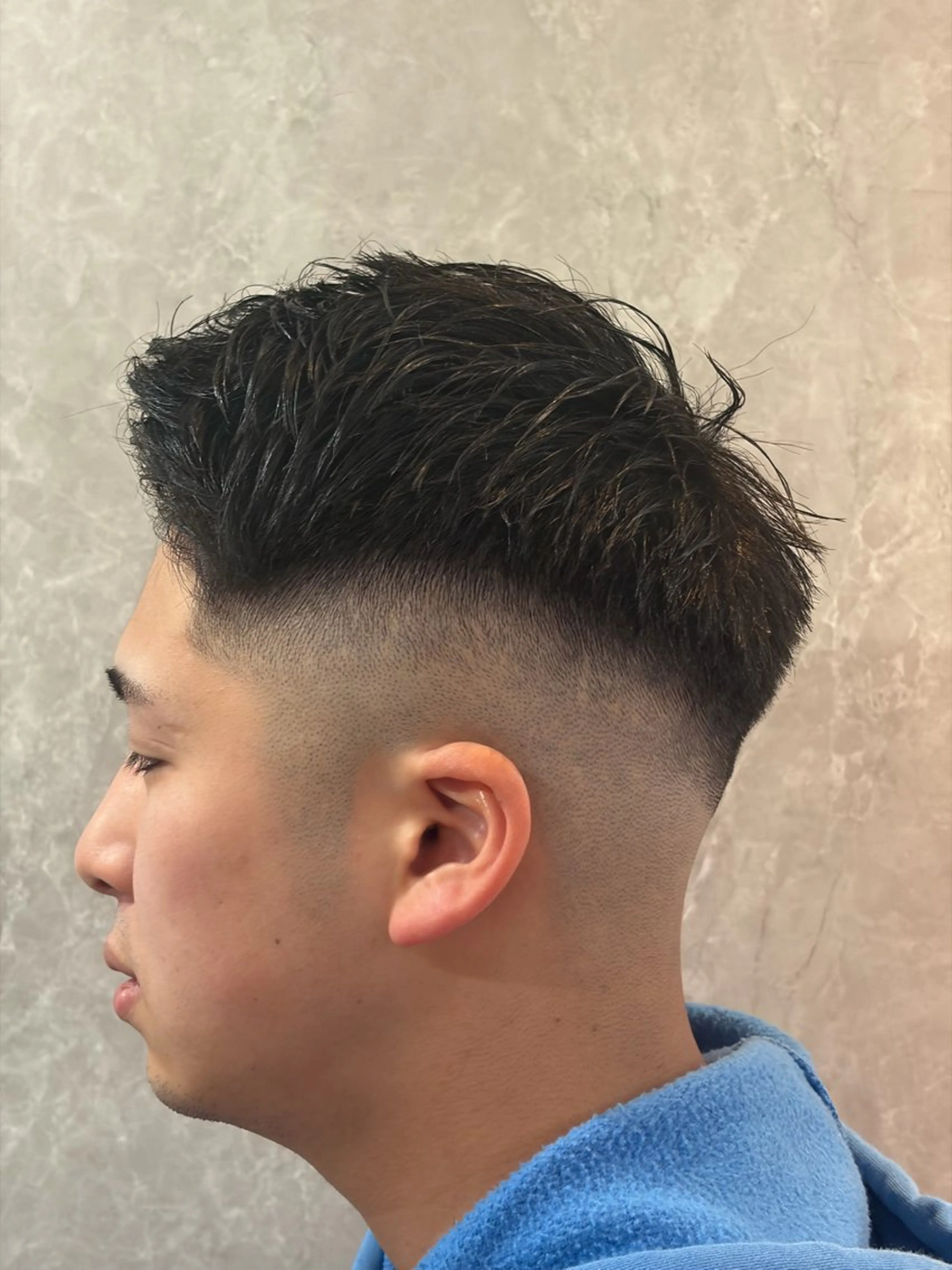 ショート メンズ アップバング フェードカット 高橋 怜玖／仙台／長町のヘアスタイル