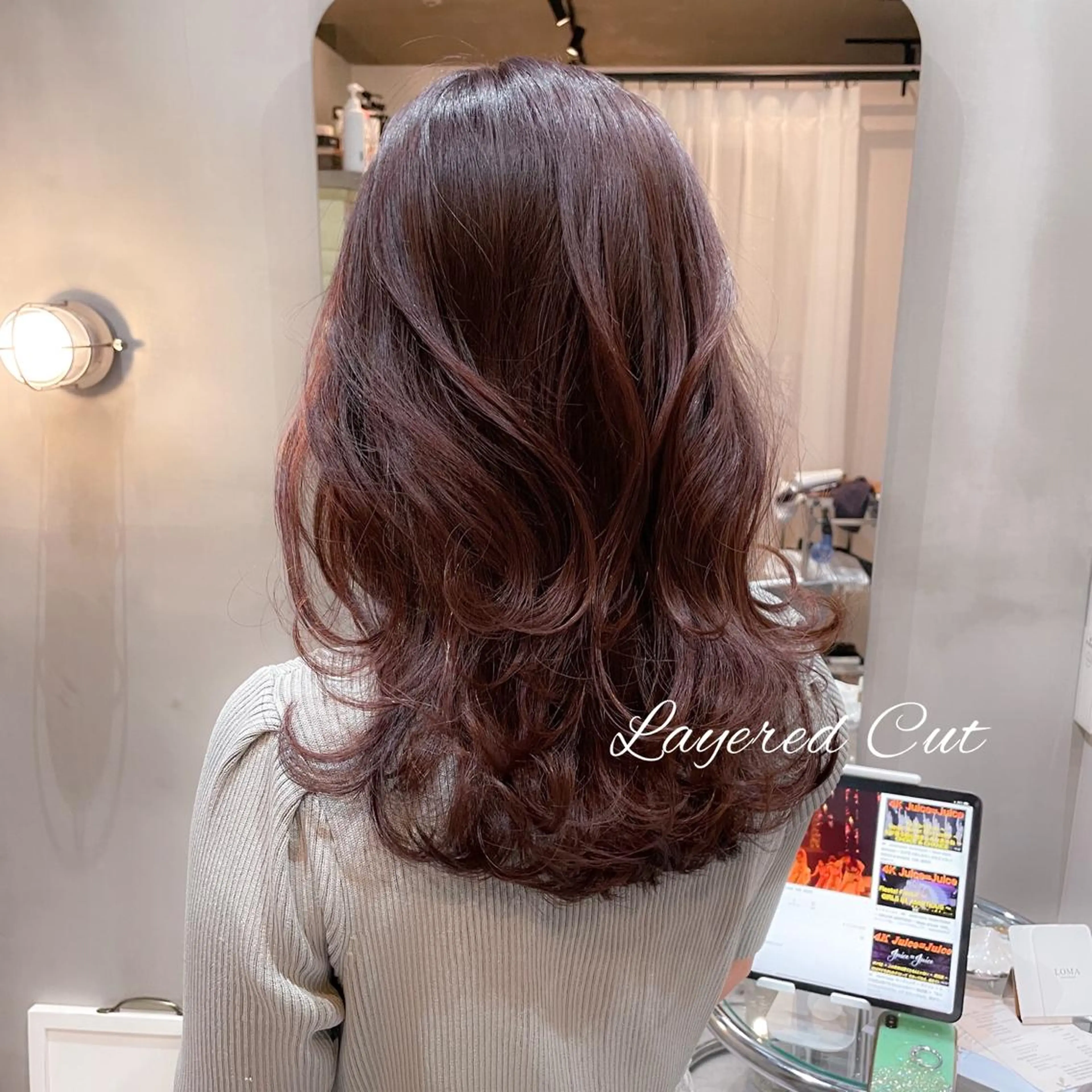ミディアム くびれヘア 韓国風ヘア レイヤーカット LOMA🇰🇷 銀座クボタのヘアスタイル