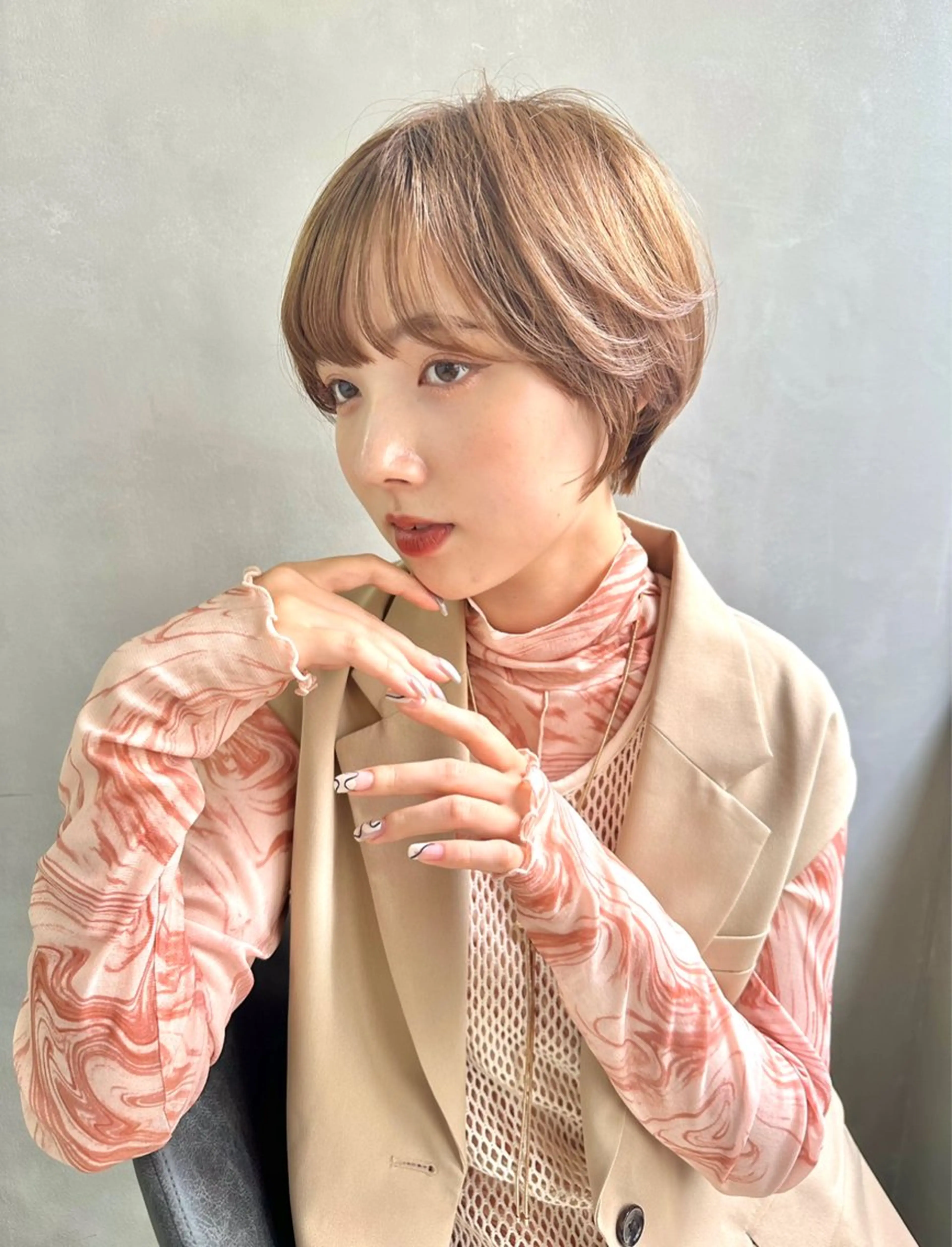 ショート ショートボブ 丸みショート ボブ くびれヘア ショートヘア 可愛いベージュ作る 美容師/あかね🧸のヘアスタイル