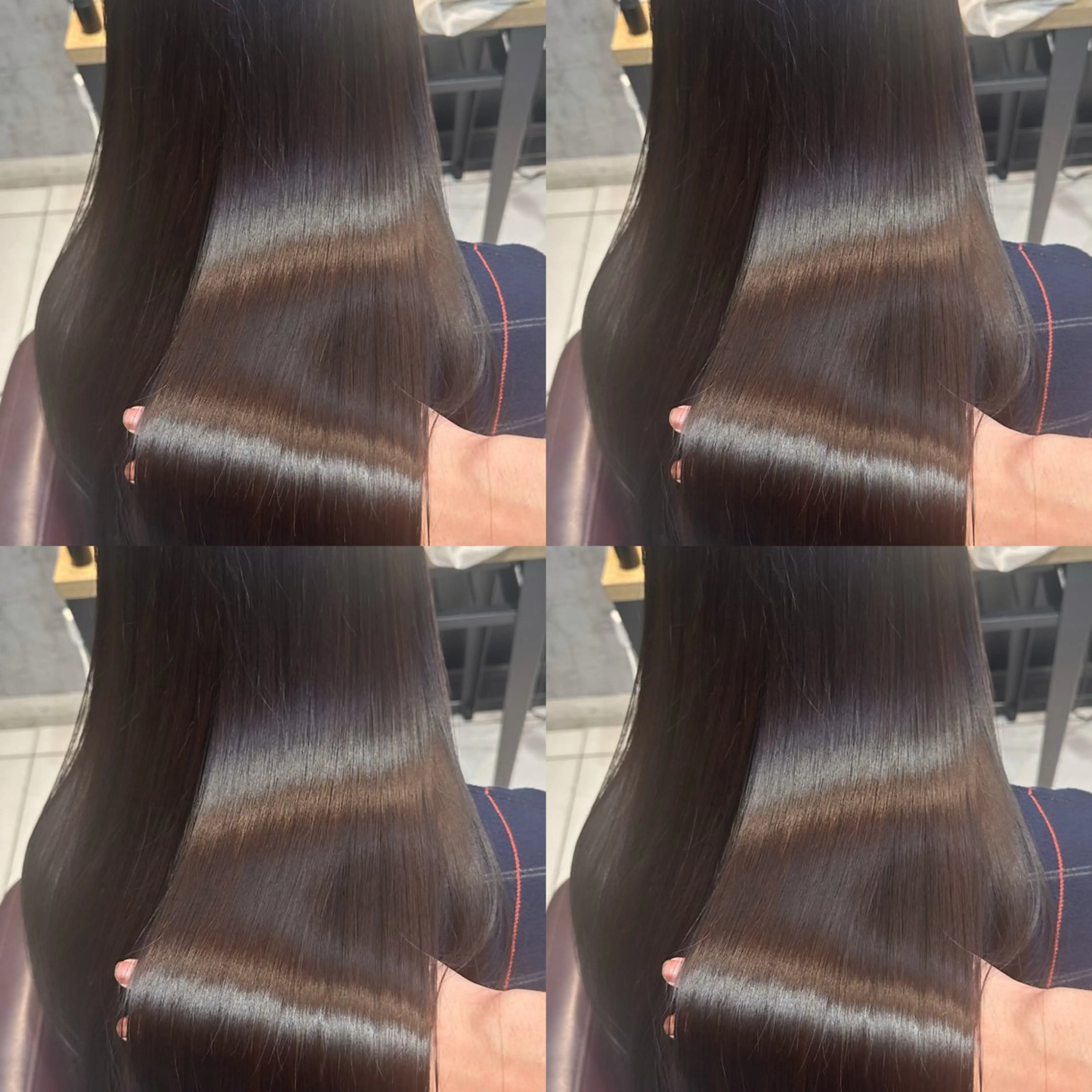 ロング トリートメント 髪質改善× 白髪ぼかし溝江のヘアスタイル