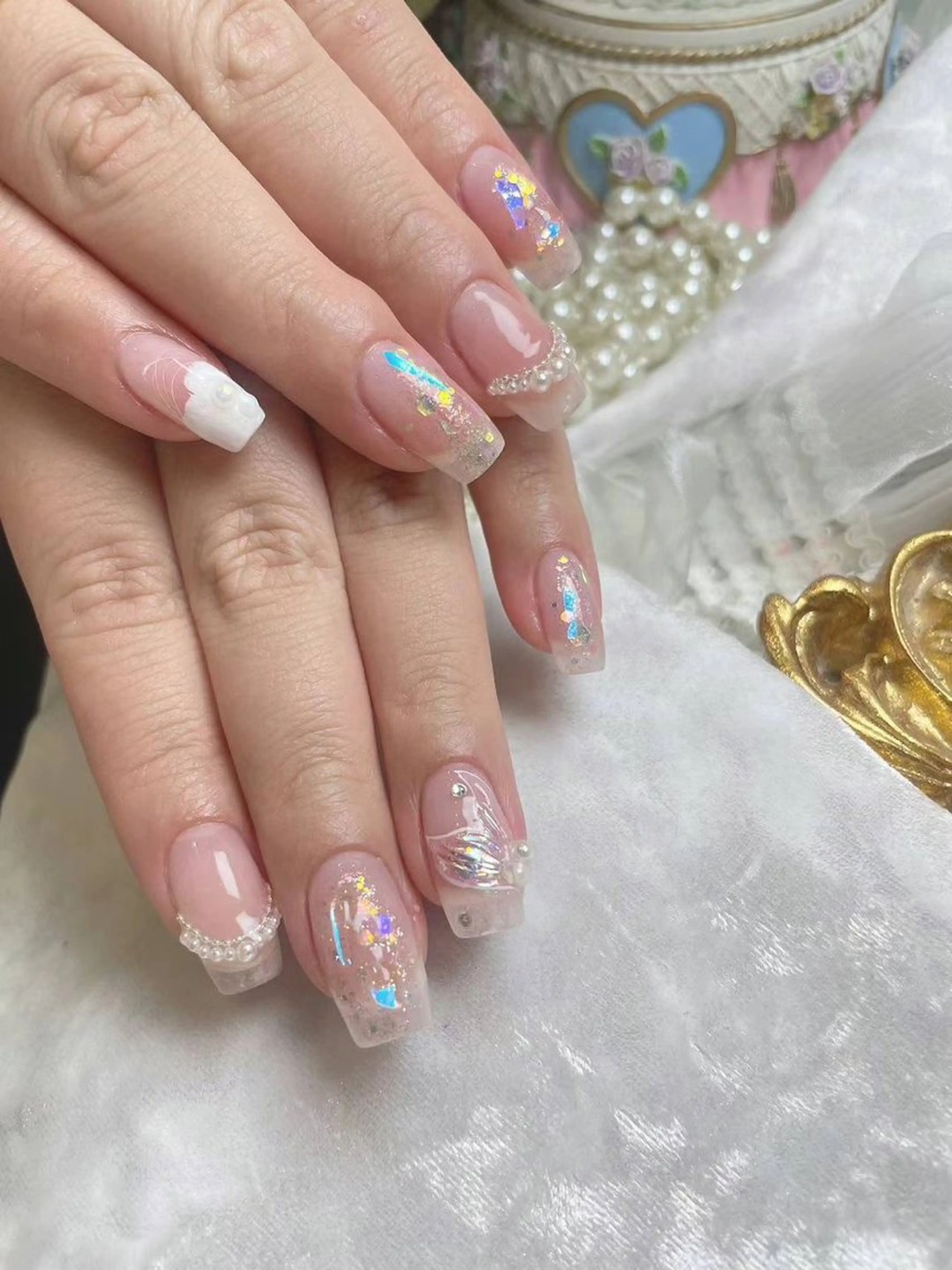 ネイル アートネイル クリアネイル フラワーネイル フットネイル ジェルネイル Babarla Nailのネイルデザイン