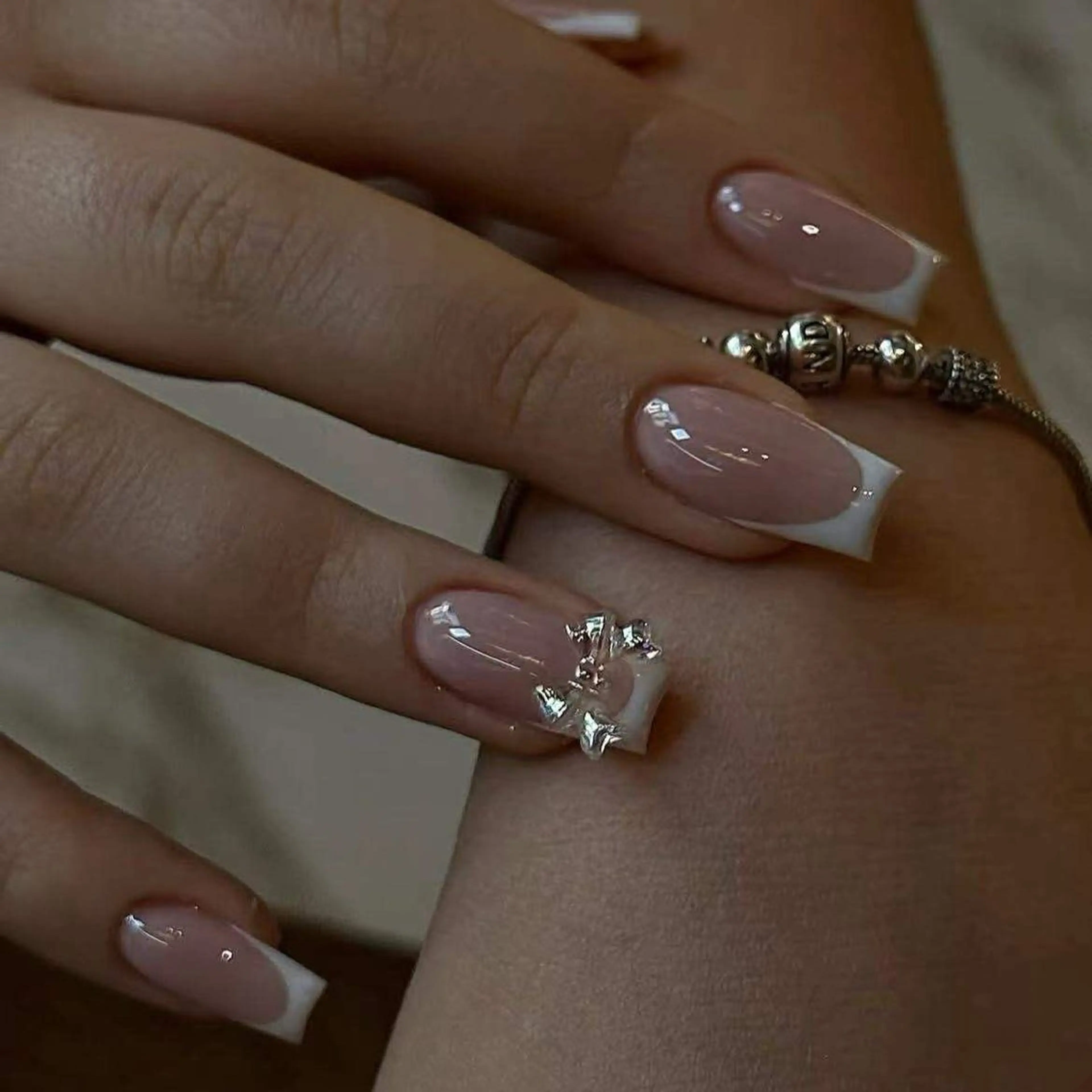 ネイル フラワーネイル フレンチネイル ジェルネイル ガラスフレンチ ハート ハンドネイル 相沢 さやかのネイルデザイン