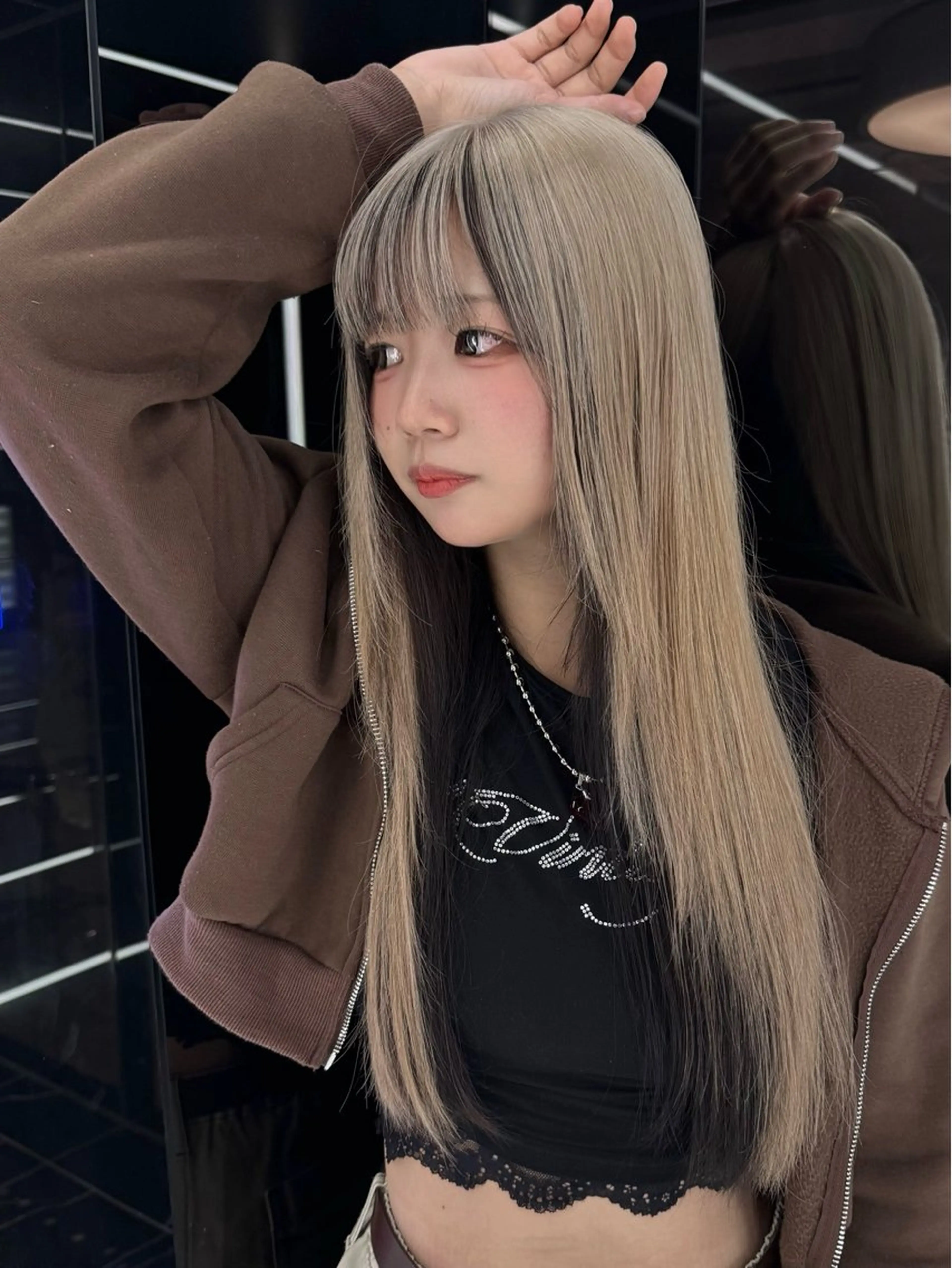 ロング カラー ブリーチ ケアブリーチ ヘアカラー Rino/ハイトーン /ミルクティーカラーのヘアスタイル