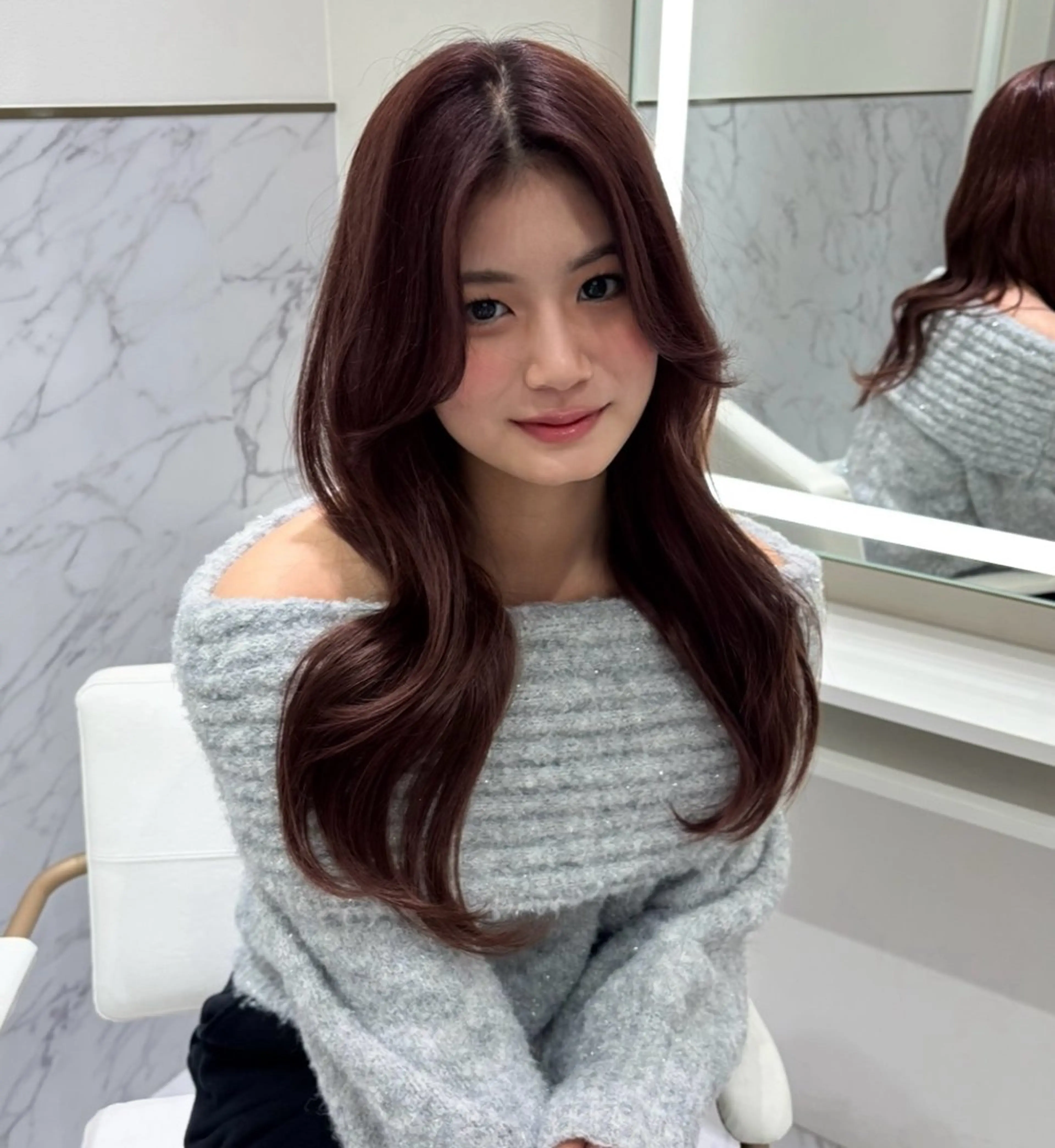 ロング カラー カット ヘアカラー トリートメント ParveMix🎀 稲垣 詞葉のヘアスタイル