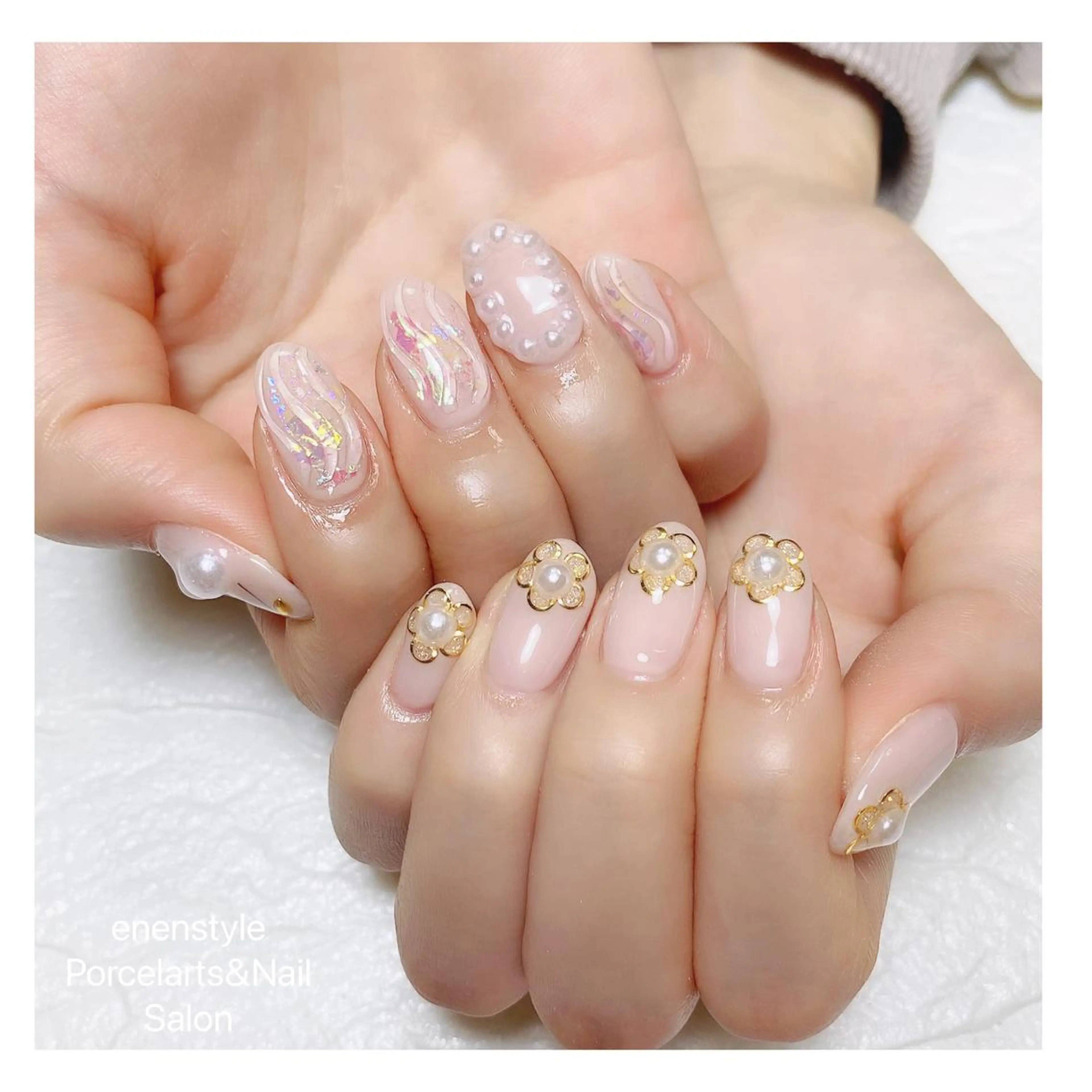 ミディアム ネイル ハンドネイル 👑enen style👑のネイルデザイン