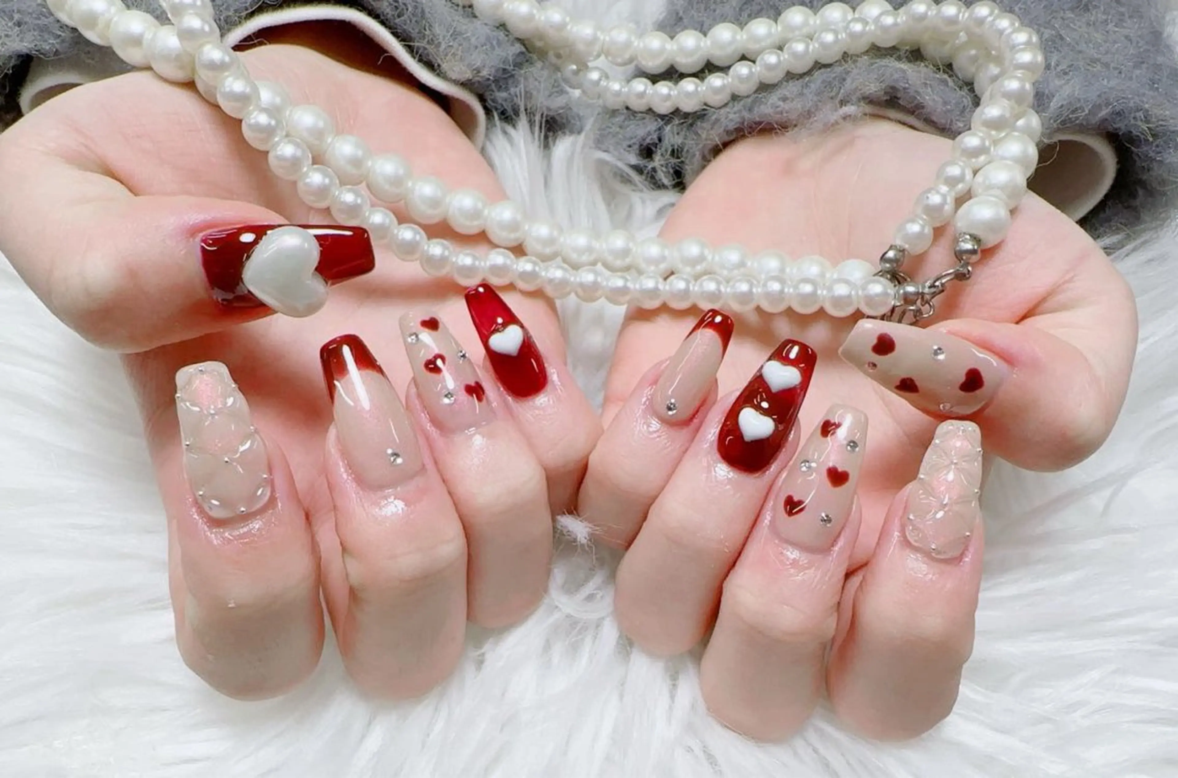 ネイル 長さ出し フレンチネイル ジェルネイル ガラスフレンチ 韓国ネイル ハンドネイル ハンドケア For U nail スカルプ専門店のネイルデザイン