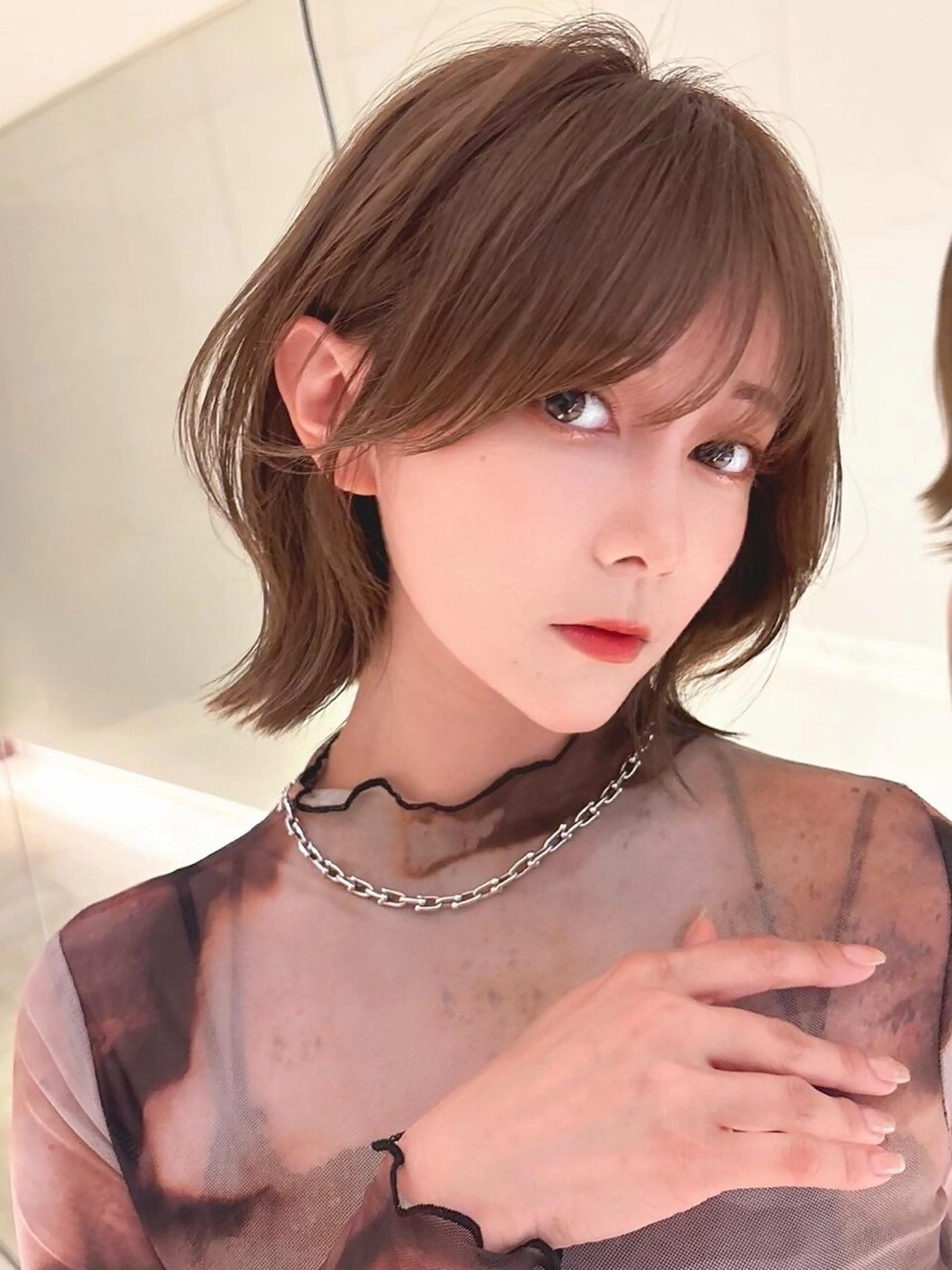 ミディアム カット ヘアカラー トリートメント Lond Bloom 天神ショート/ボブのヘアスタイル